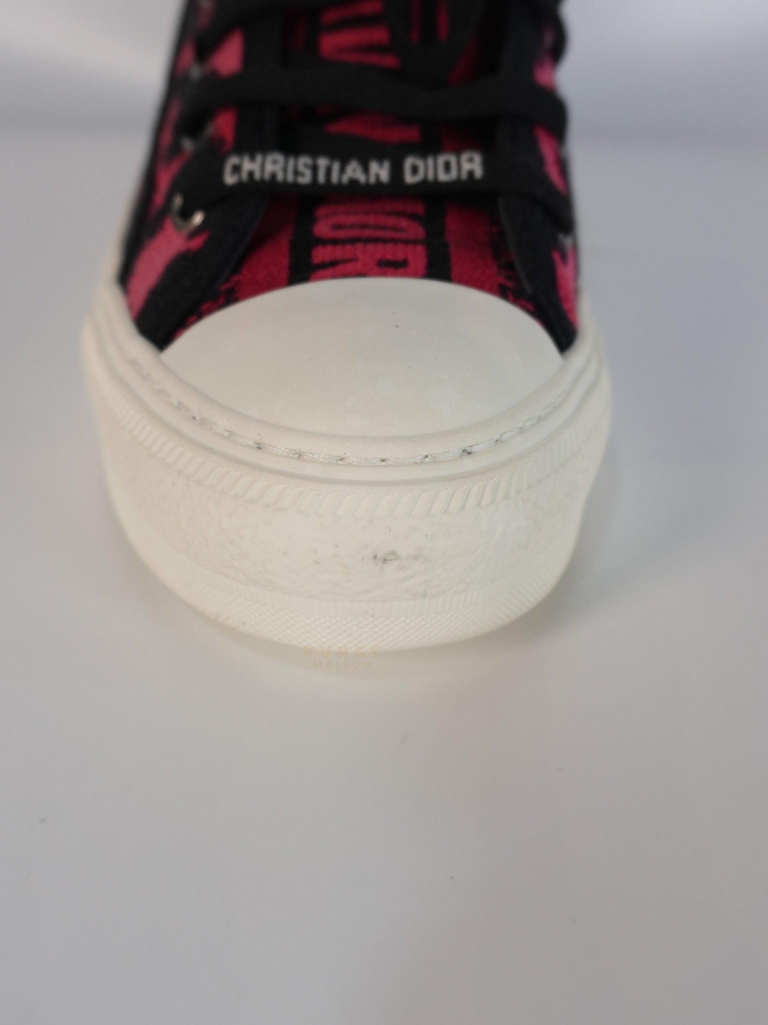 Walk'N Dior Black Pink Leopard Low Top Trainer Sneaker 38.5 EU (24cm) | Purse Maison Luxury Bags Shop