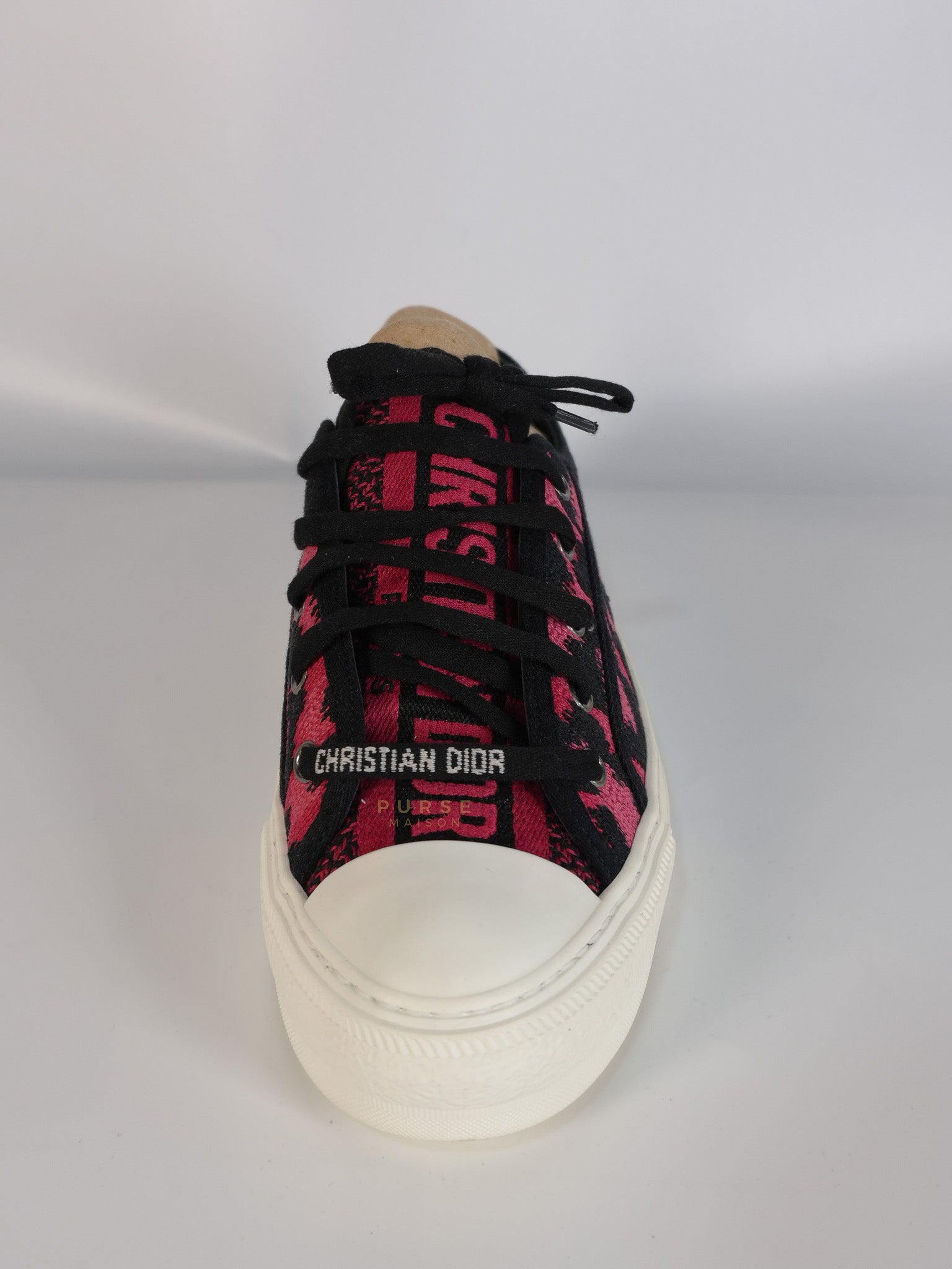 Walk'N Dior Black Pink Leopard Low Top Trainer Sneaker 38.5 EU (24cm) | Purse Maison Luxury Bags Shop