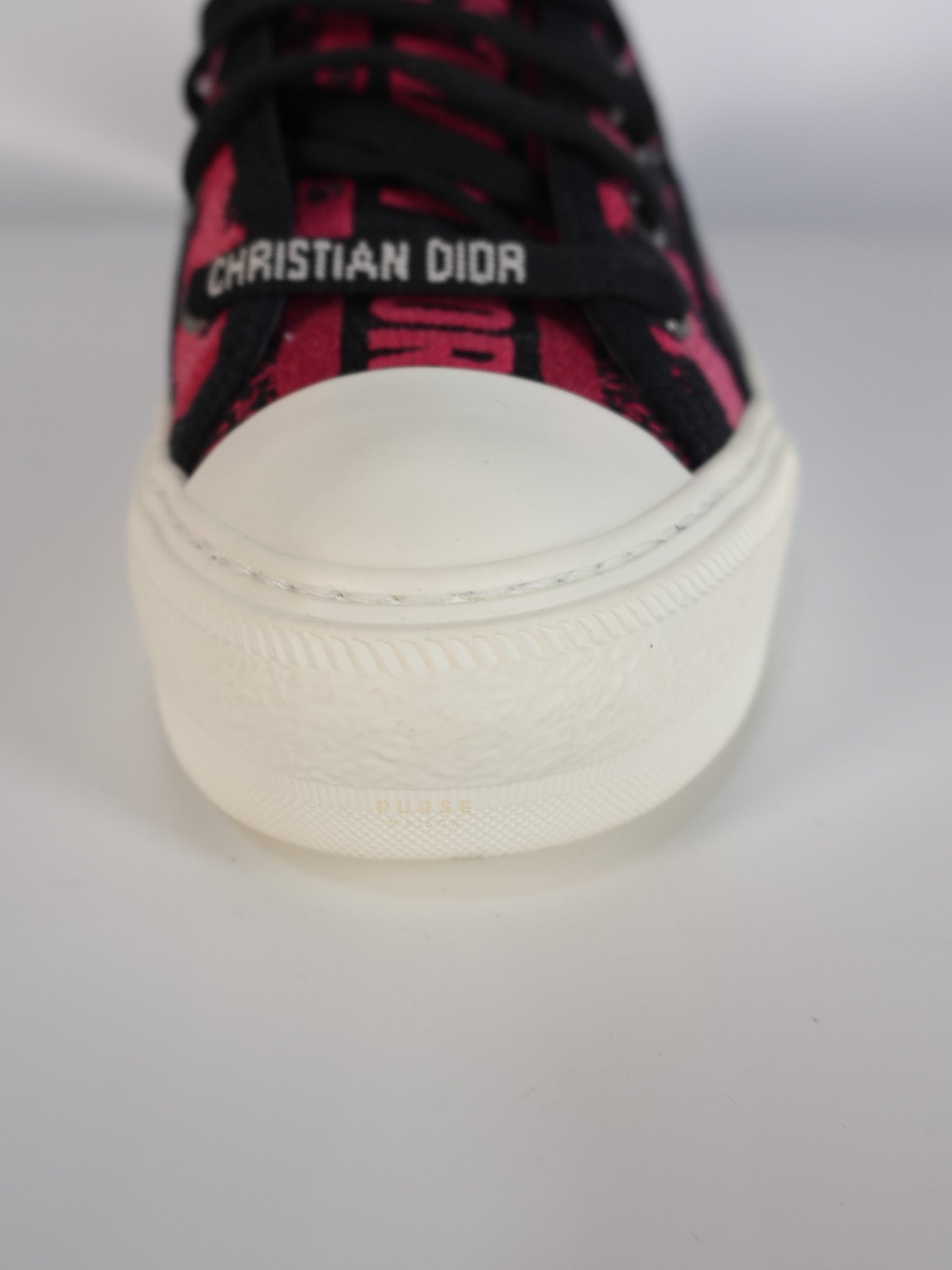 Walk'N Dior Black Pink Leopard Low Top Trainer Sneaker 38.5 EU (24cm) | Purse Maison Luxury Bags Shop