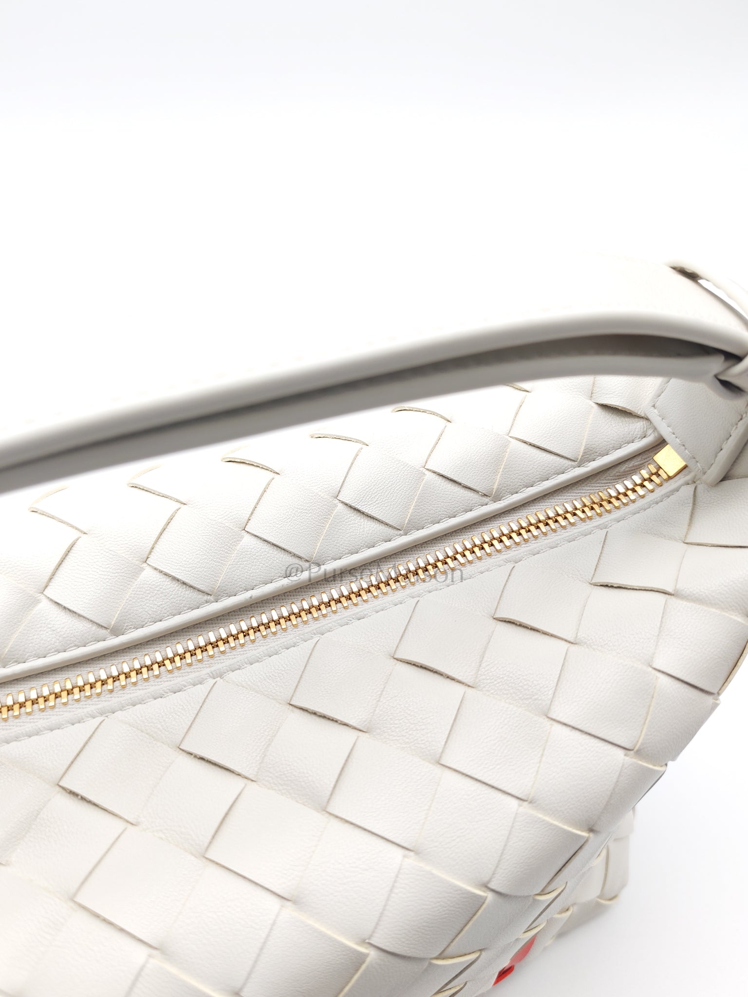 Wallace Hand Bag in Off White Nappa Intrecciato Leather | Purse Maison Luxury Bags Shop