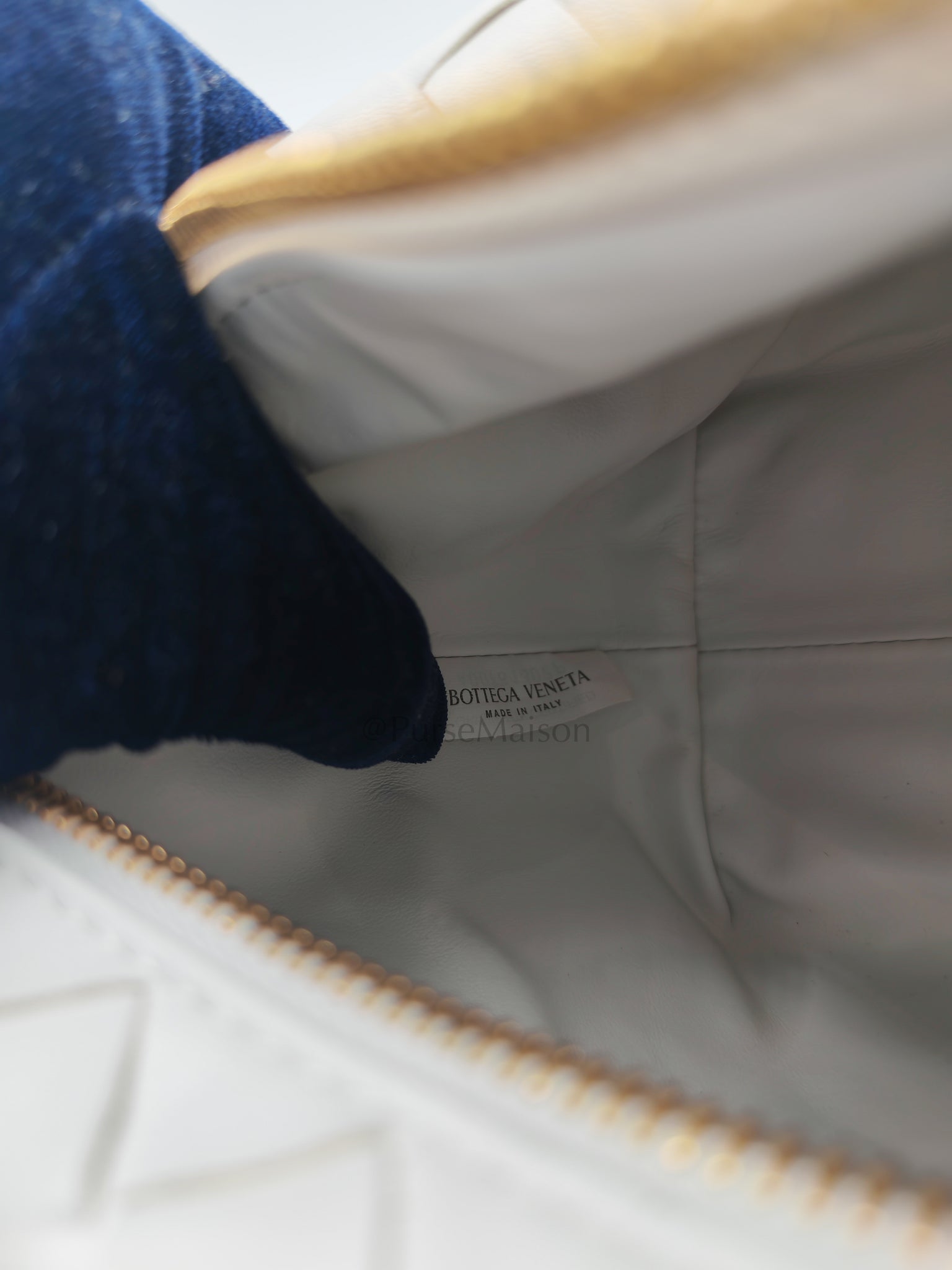 Wallace Hand Bag in Off White Nappa Intrecciato Leather | Purse Maison Luxury Bags Shop