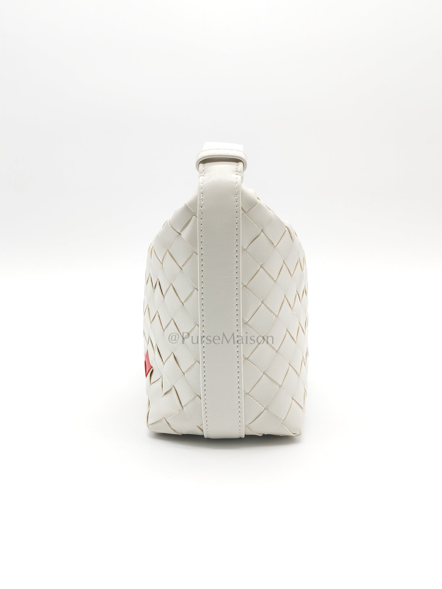 Wallace Hand Bag in Off White Nappa Intrecciato Leather | Purse Maison Luxury Bags Shop