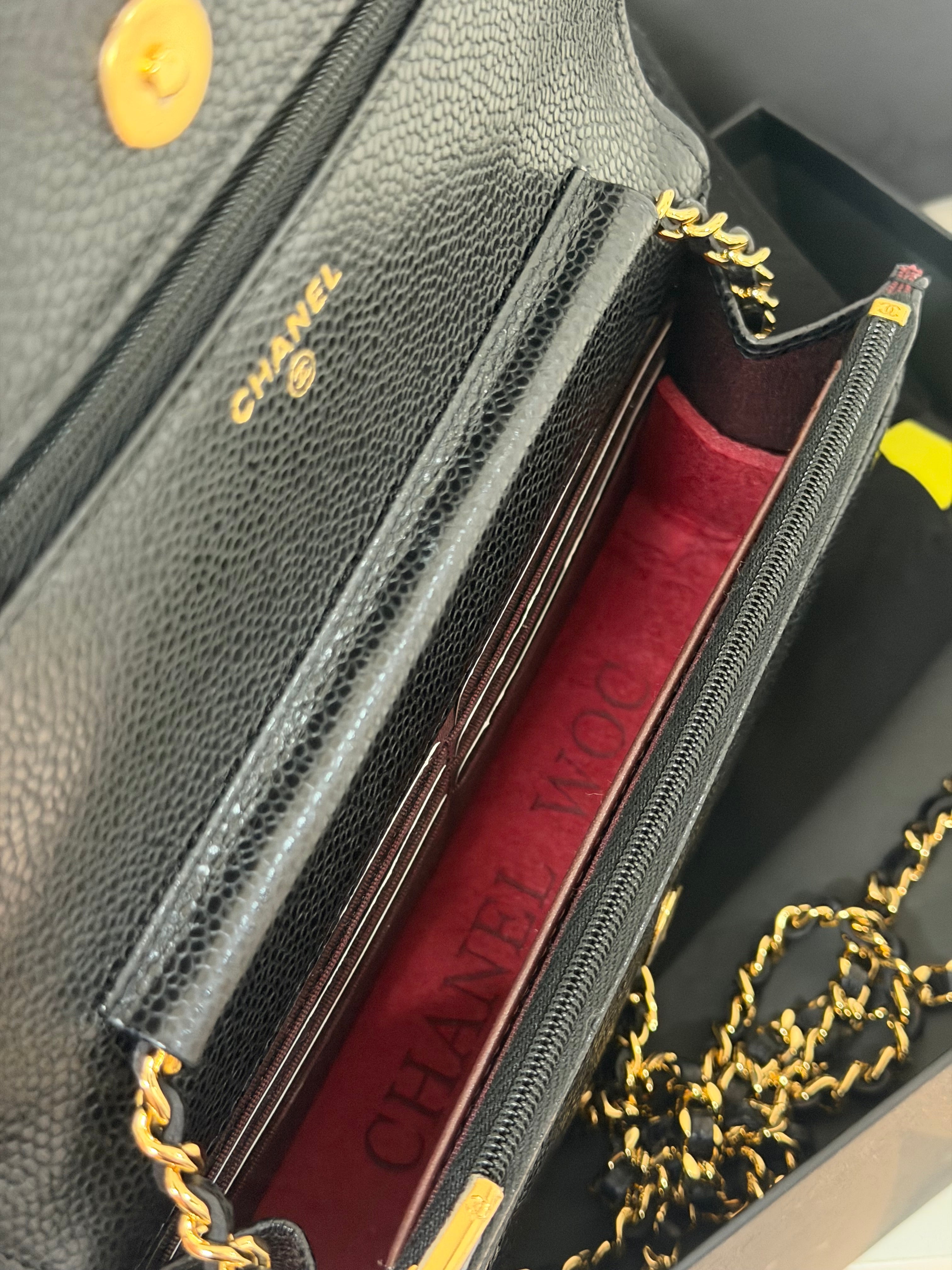 Wallet On Chain Black GHW Series 28 | Purse Maison Luxury Bags Shop