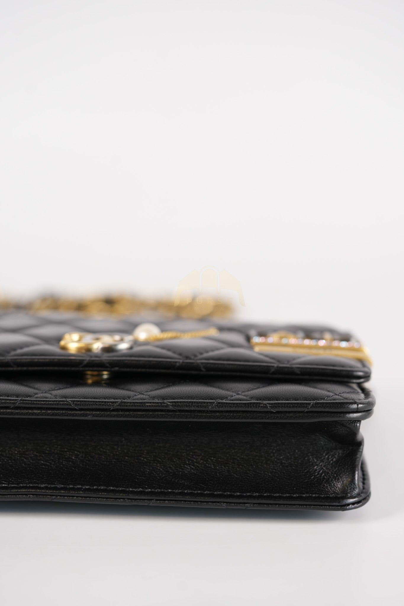 Wallet On Chain Coco Clips (WOC) Quilted Lambskin Leather and Mixed Hardware (Microchip) | Purse Maison Luxury Bags Shop