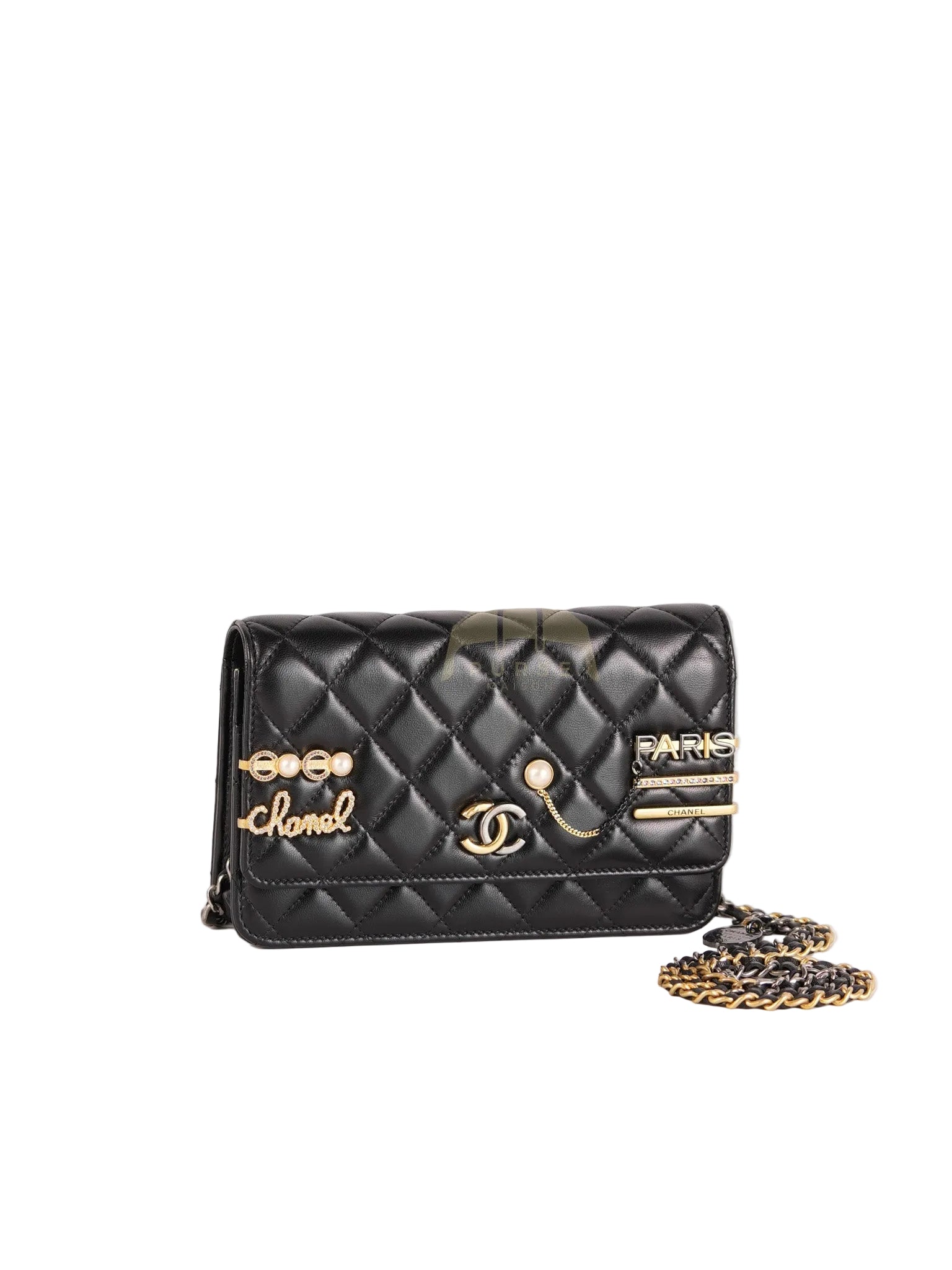 Wallet On Chain Coco Clips (WOC) Quilted Lambskin Leather and Mixed Hardware (Microchip) | Purse Maison Luxury Bags Shop