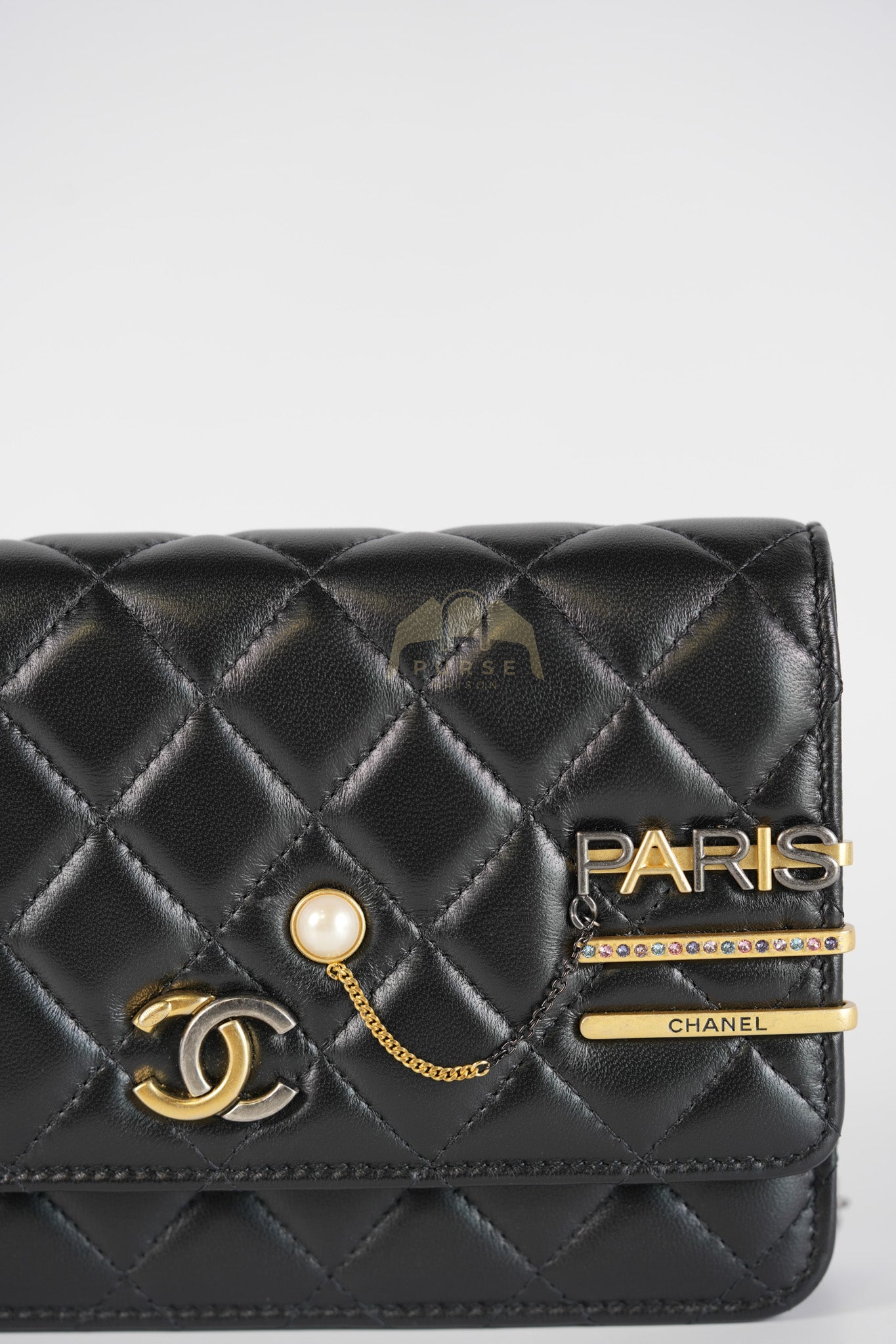 Wallet On Chain Coco Clips (WOC) Quilted Lambskin Leather and Mixed Hardware (Microchip) | Purse Maison Luxury Bags Shop