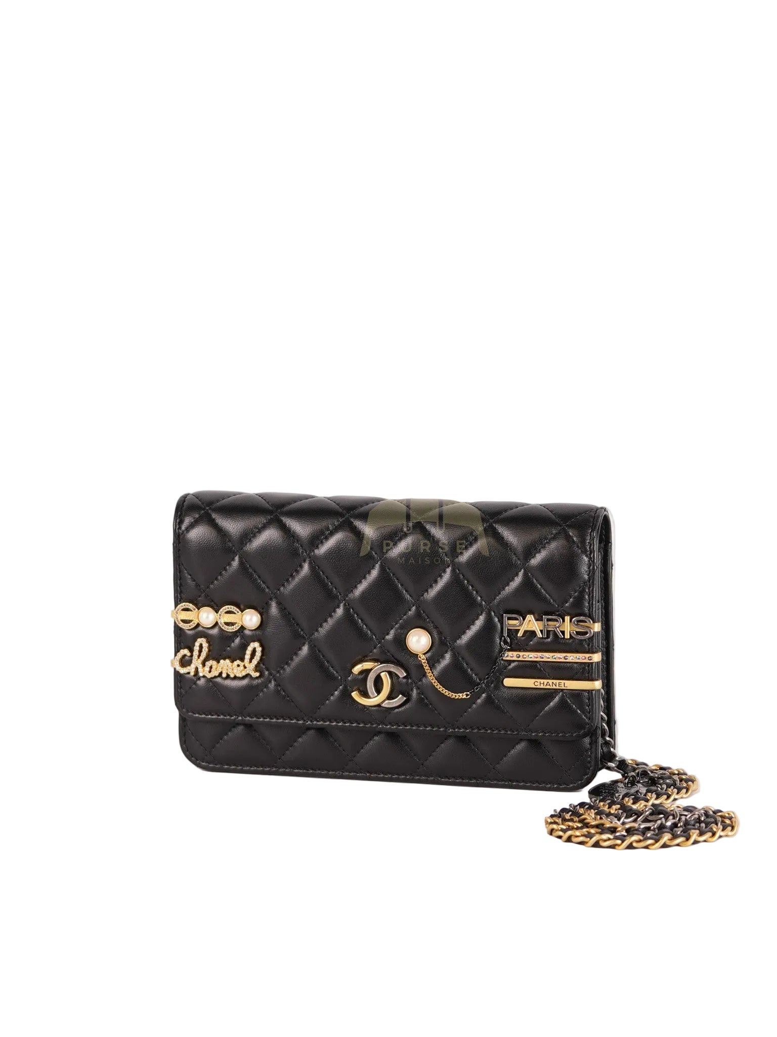 Wallet On Chain Coco Clips (WOC) Quilted Lambskin Leather and Mixed Hardware (Microchip) | Purse Maison Luxury Bags Shop