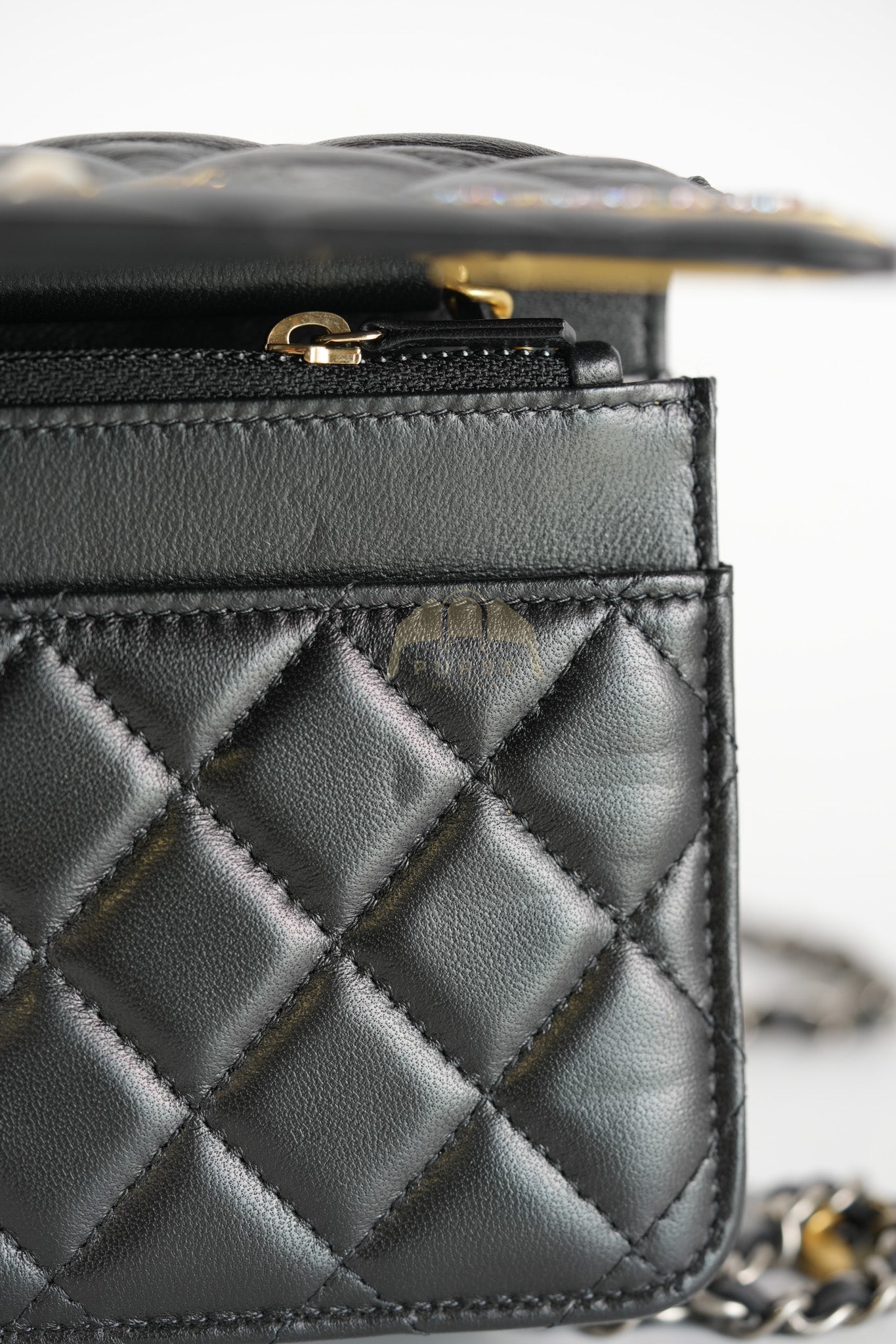 Wallet On Chain Coco Clips (WOC) Quilted Lambskin Leather and Mixed Hardware (Microchip) | Purse Maison Luxury Bags Shop