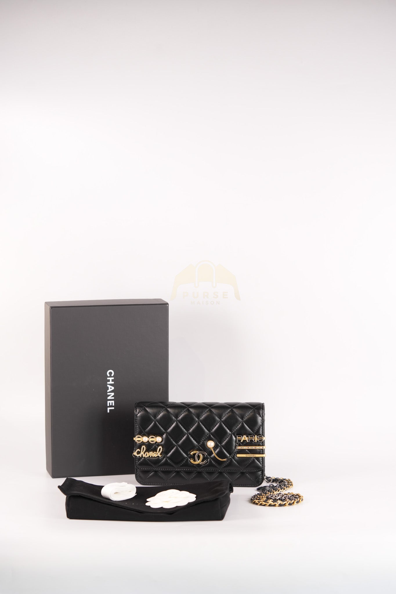 Wallet On Chain Coco Clips (WOC) Quilted Lambskin Leather and Mixed Hardware (Microchip) | Purse Maison Luxury Bags Shop