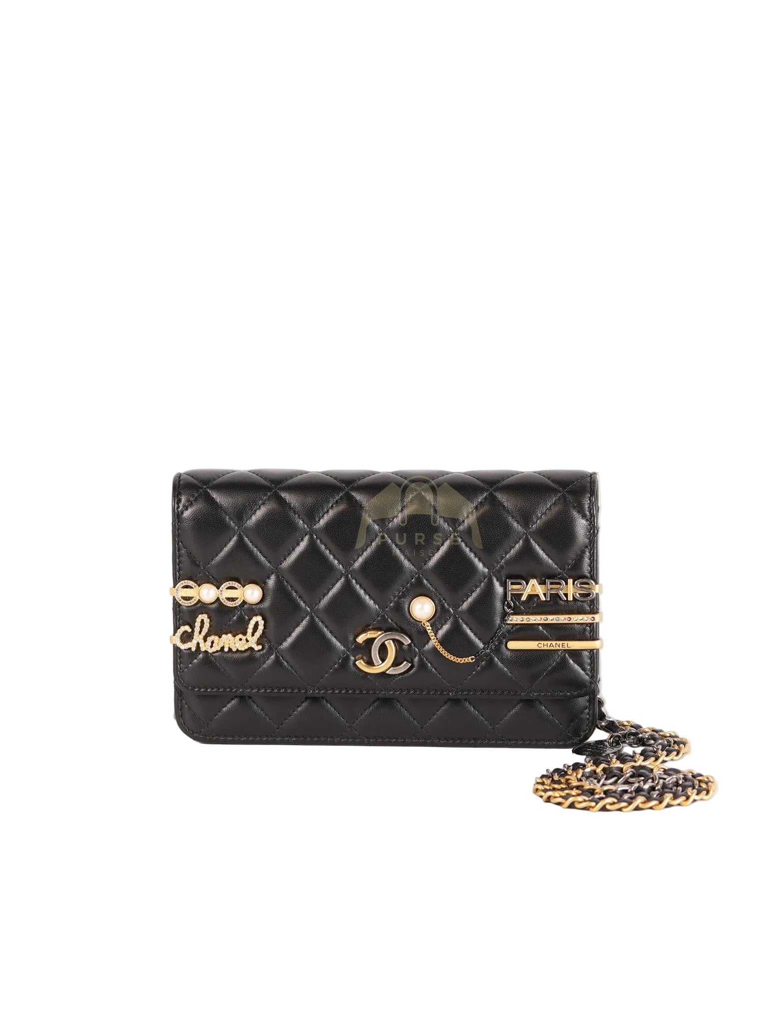 Wallet On Chain Coco Clips (WOC) Quilted Lambskin Leather and Mixed Hardware (Microchip) | Purse Maison Luxury Bags Shop