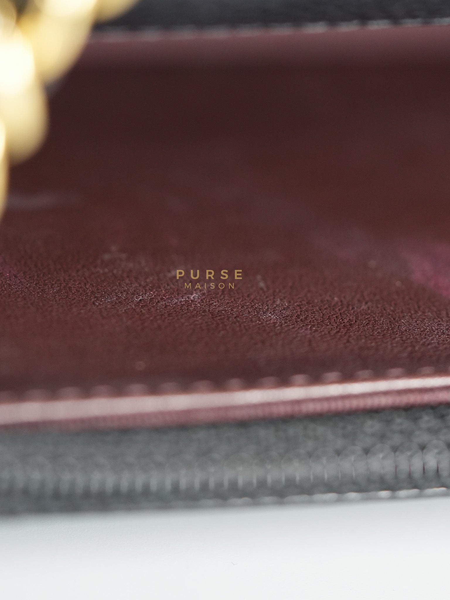 Wallet on Chain in Black Quilted Caviar Leather & Gold Hardware Series 26 | Purse Maison Luxury Bags Shop