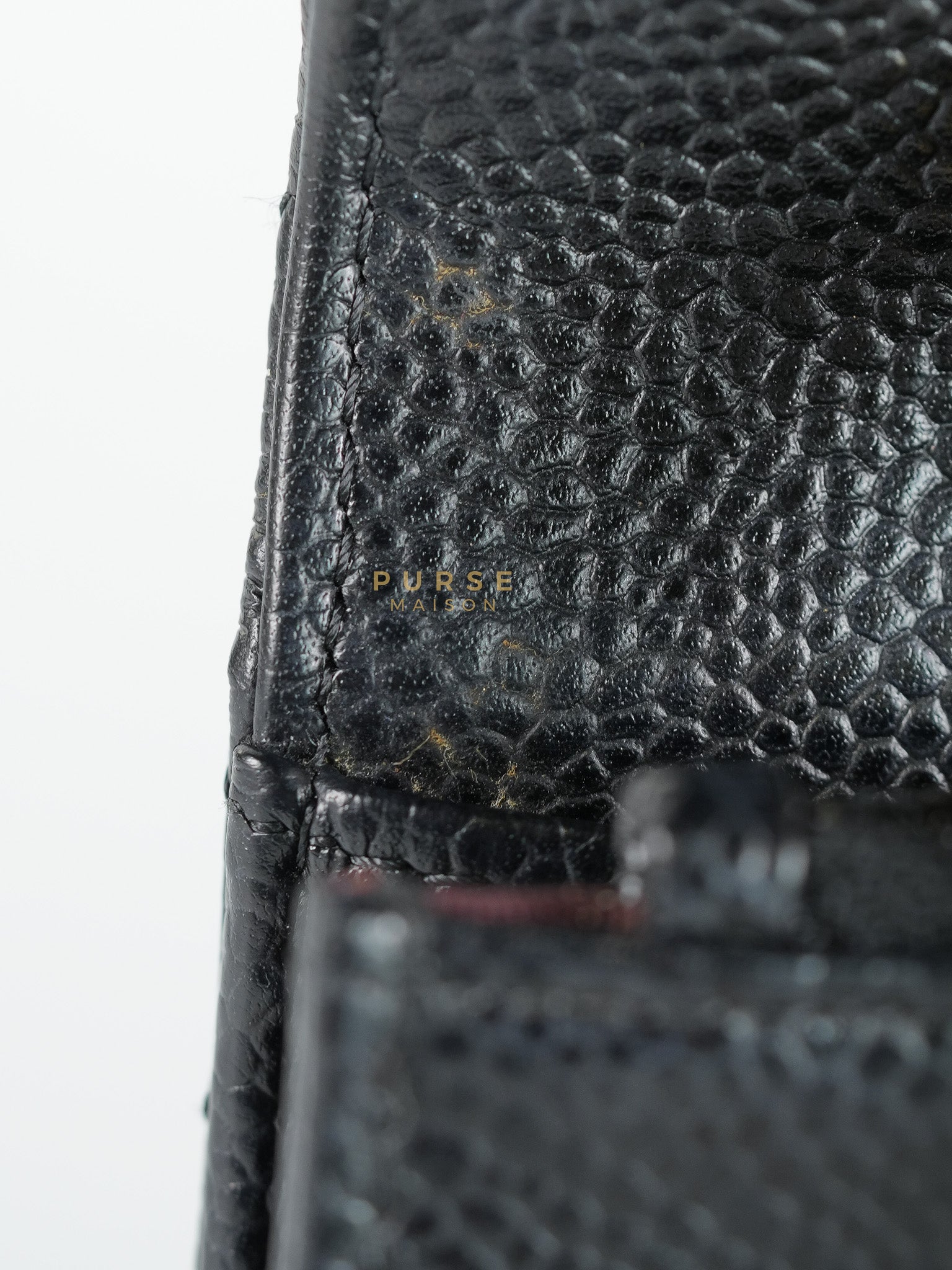 Wallet on Chain in Black Quilted Caviar Leather & Gold Hardware Series 26 | Purse Maison Luxury Bags Shop