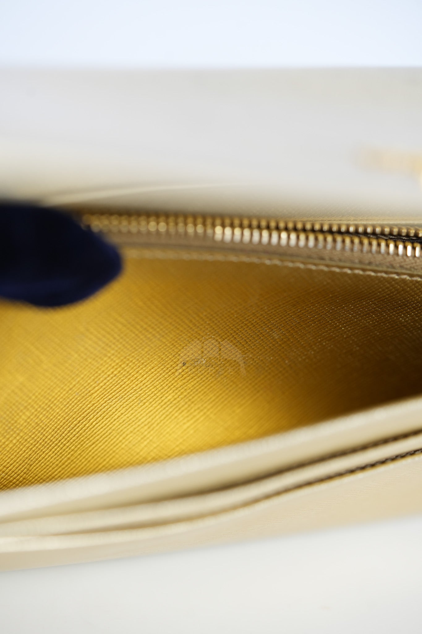 Wallet on Chain in Gold Saffiano Metal Leather & Gold Hardware | Purse Maison Luxury Bags Shop