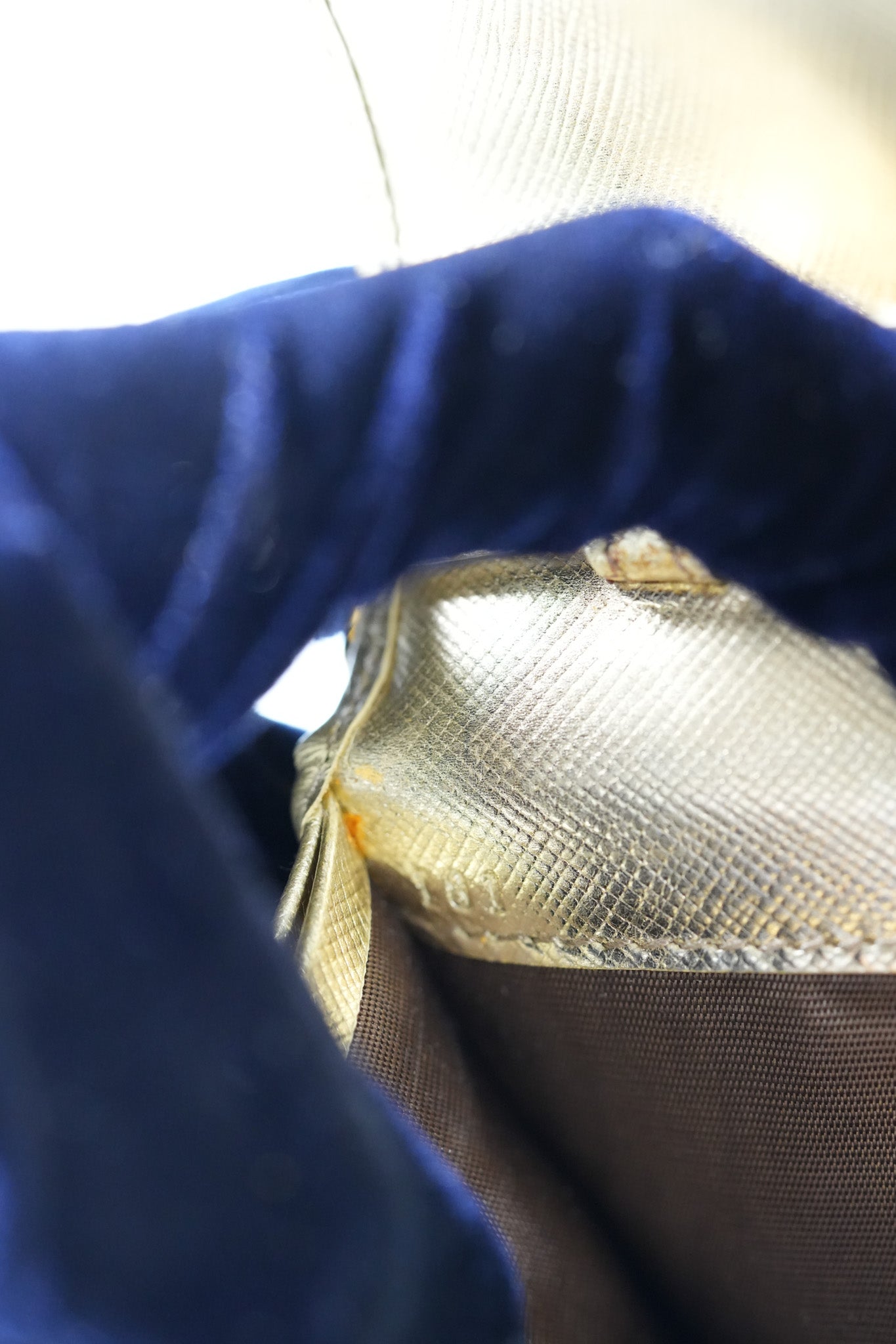 Wallet on Chain in Gold Saffiano Metal Leather & Gold Hardware | Purse Maison Luxury Bags Shop