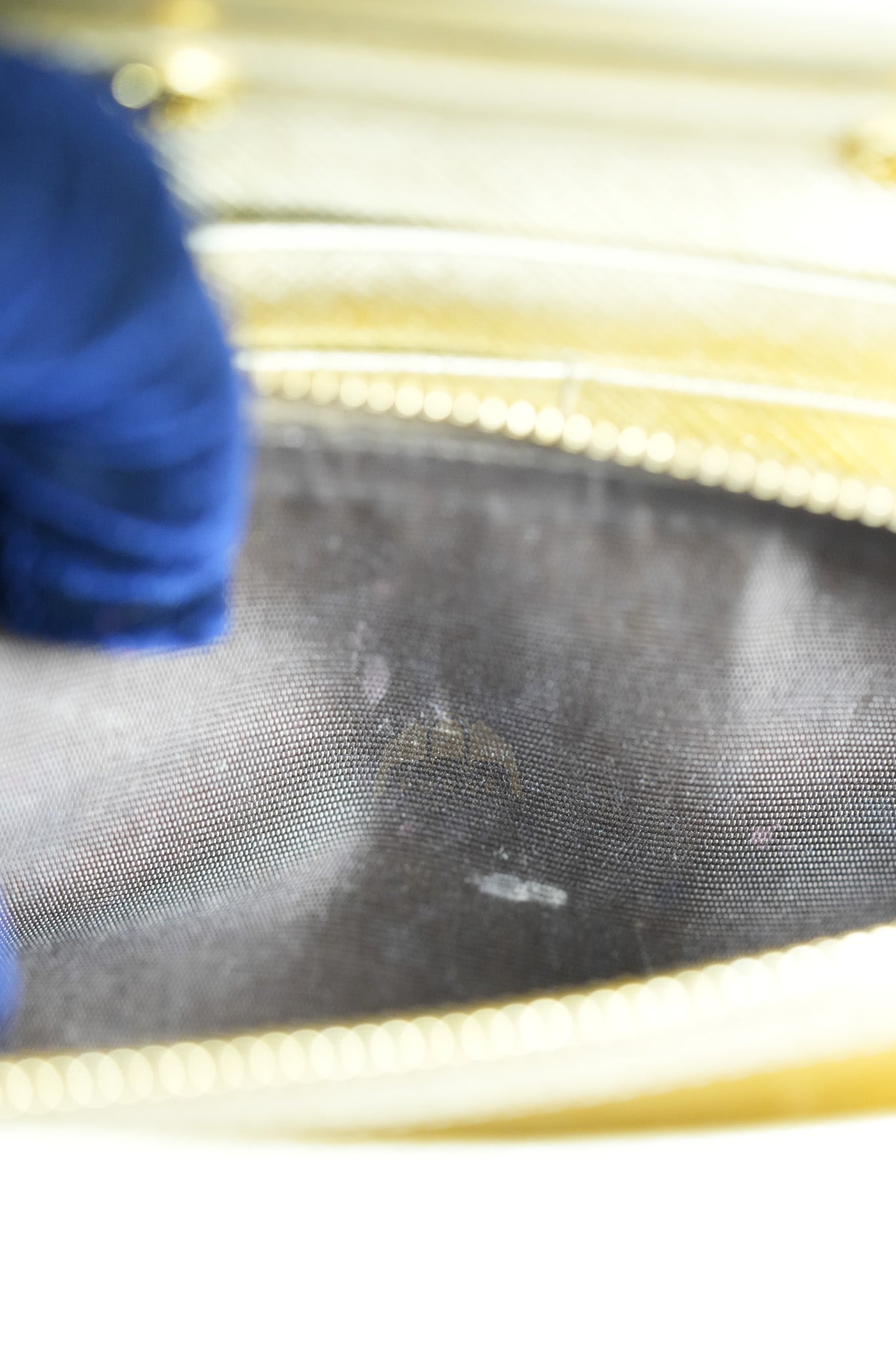 Wallet on Chain in Gold Saffiano Metal Leather & Gold Hardware | Purse Maison Luxury Bags Shop