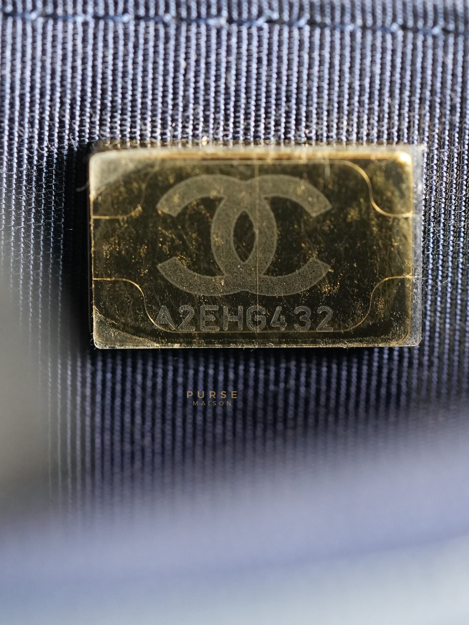 Wallet On Chain In Navy Blue Quilted Caviar Leather Light Gold Hardware Microchip | Purse Maison Luxury Bags Shop