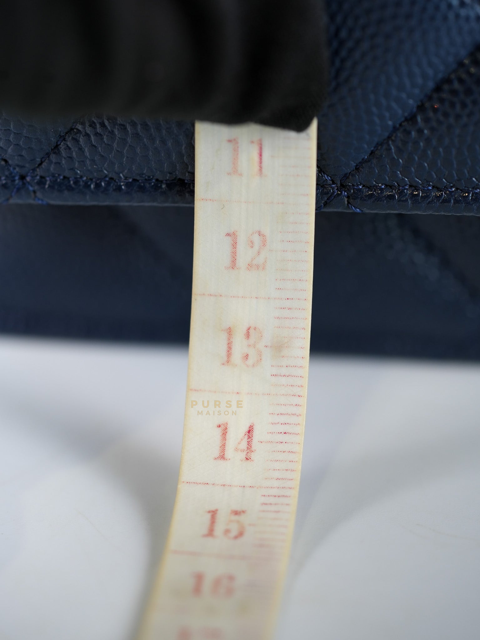 Wallet On Chain In Navy Blue Quilted Caviar Leather Light Gold Hardware Microchip | Purse Maison Luxury Bags Shop