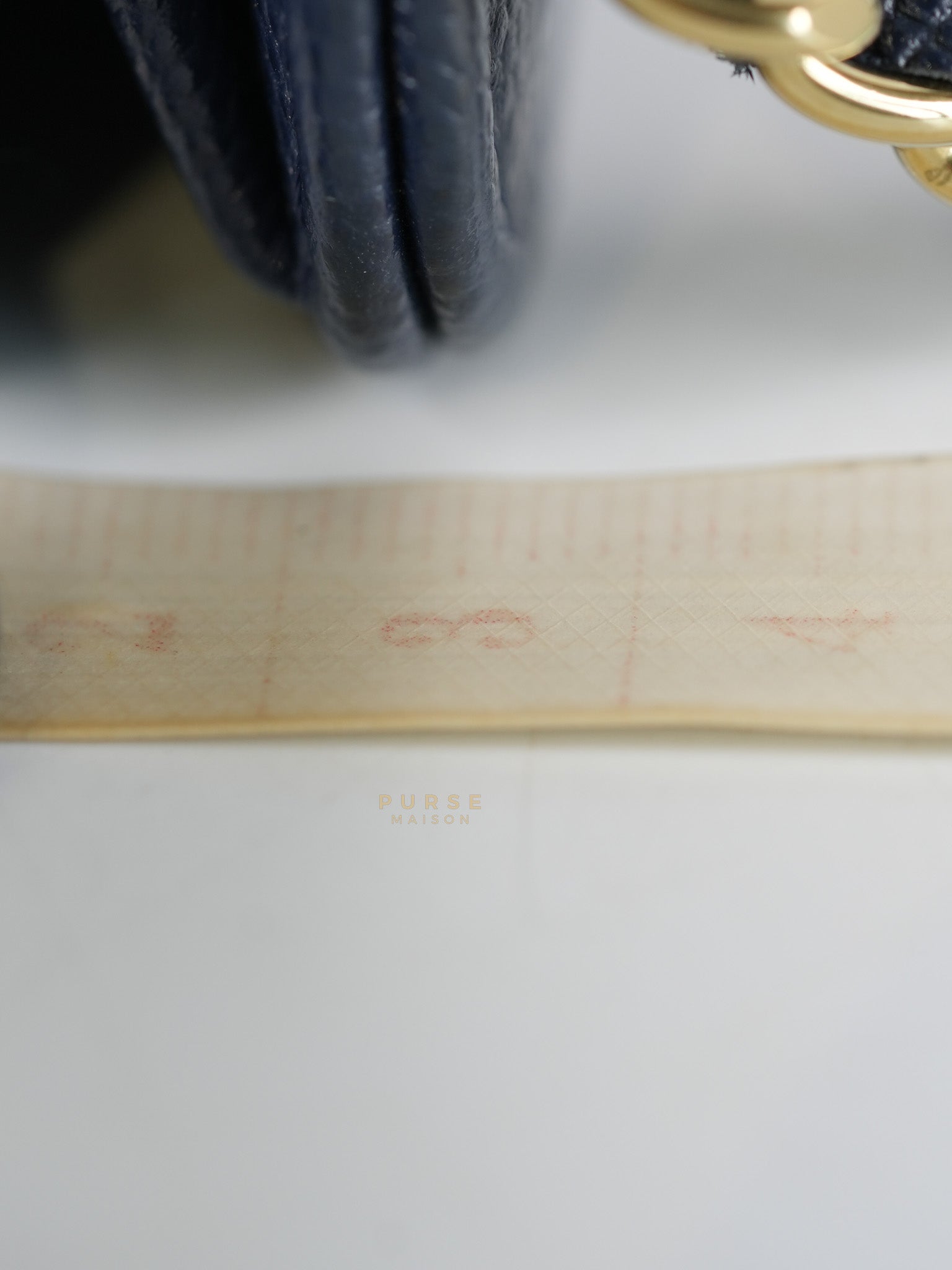 Wallet On Chain In Navy Blue Quilted Caviar Leather Light Gold Hardware Microchip | Purse Maison Luxury Bags Shop