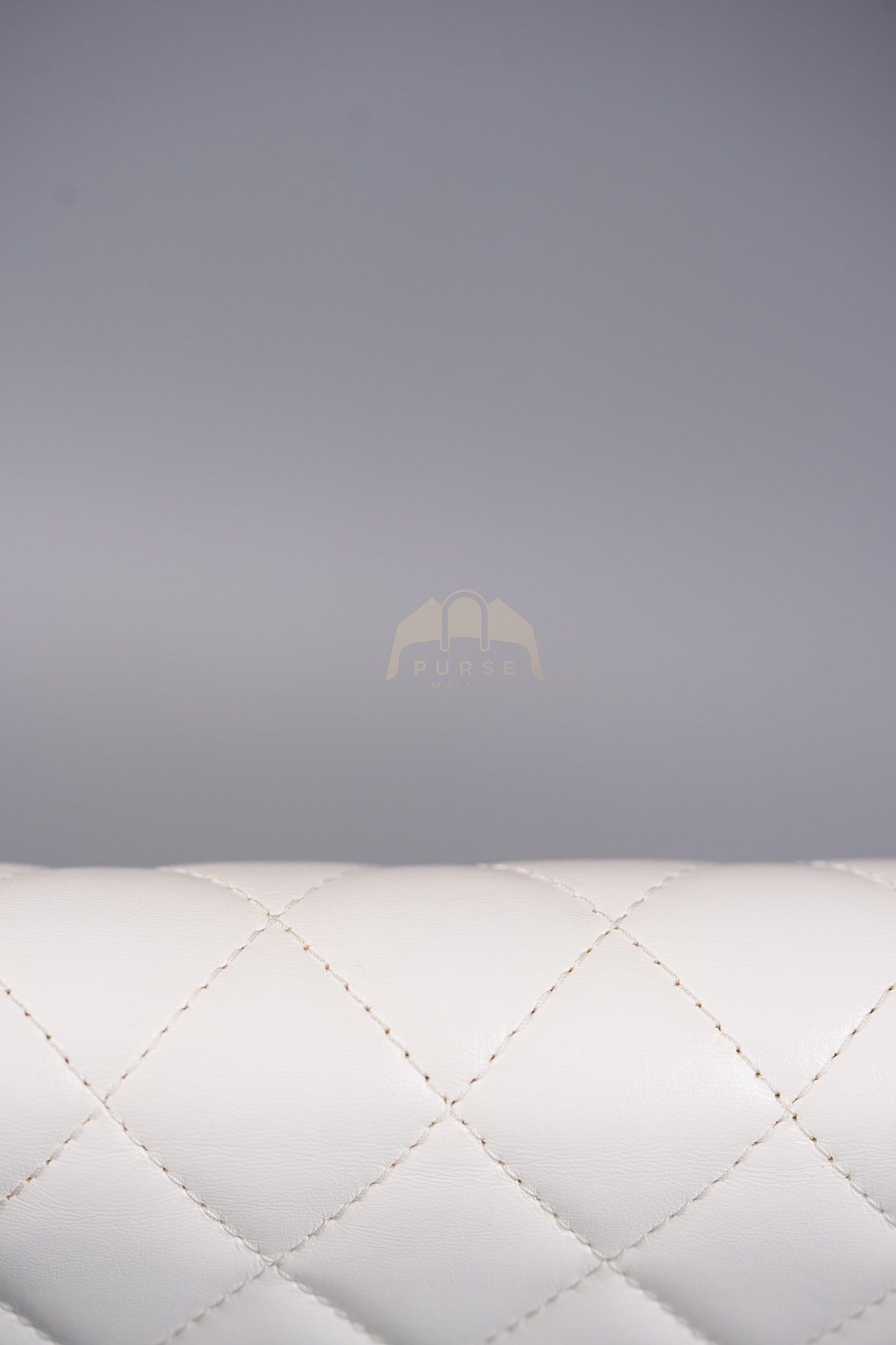 Wallet On Chain (WOC) Double Chain in White Lambskin Leather and Aged Gold Hardware (Microchip) | Purse Maison Luxury Bags Shop