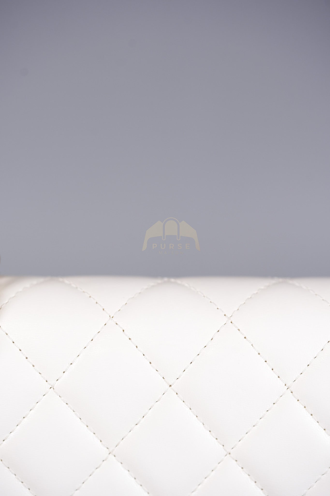 Wallet On Chain (WOC) Double Chain in White Lambskin Leather and Aged Gold Hardware (Microchip) | Purse Maison Luxury Bags Shop