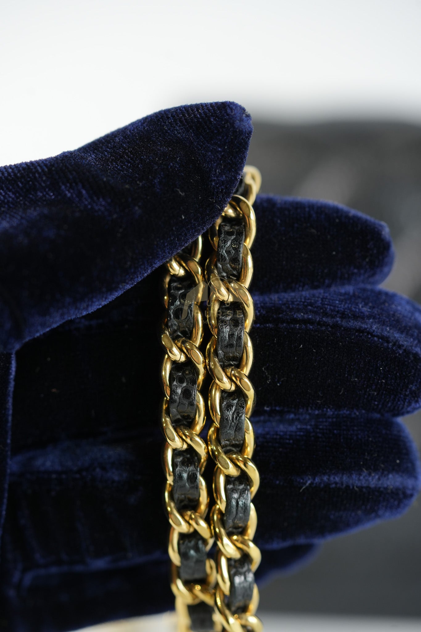 Wallet on Chain (WOC) in Black Caviar Leather & Gold Hardware Microchip | Purse Maison Luxury Bags Shop