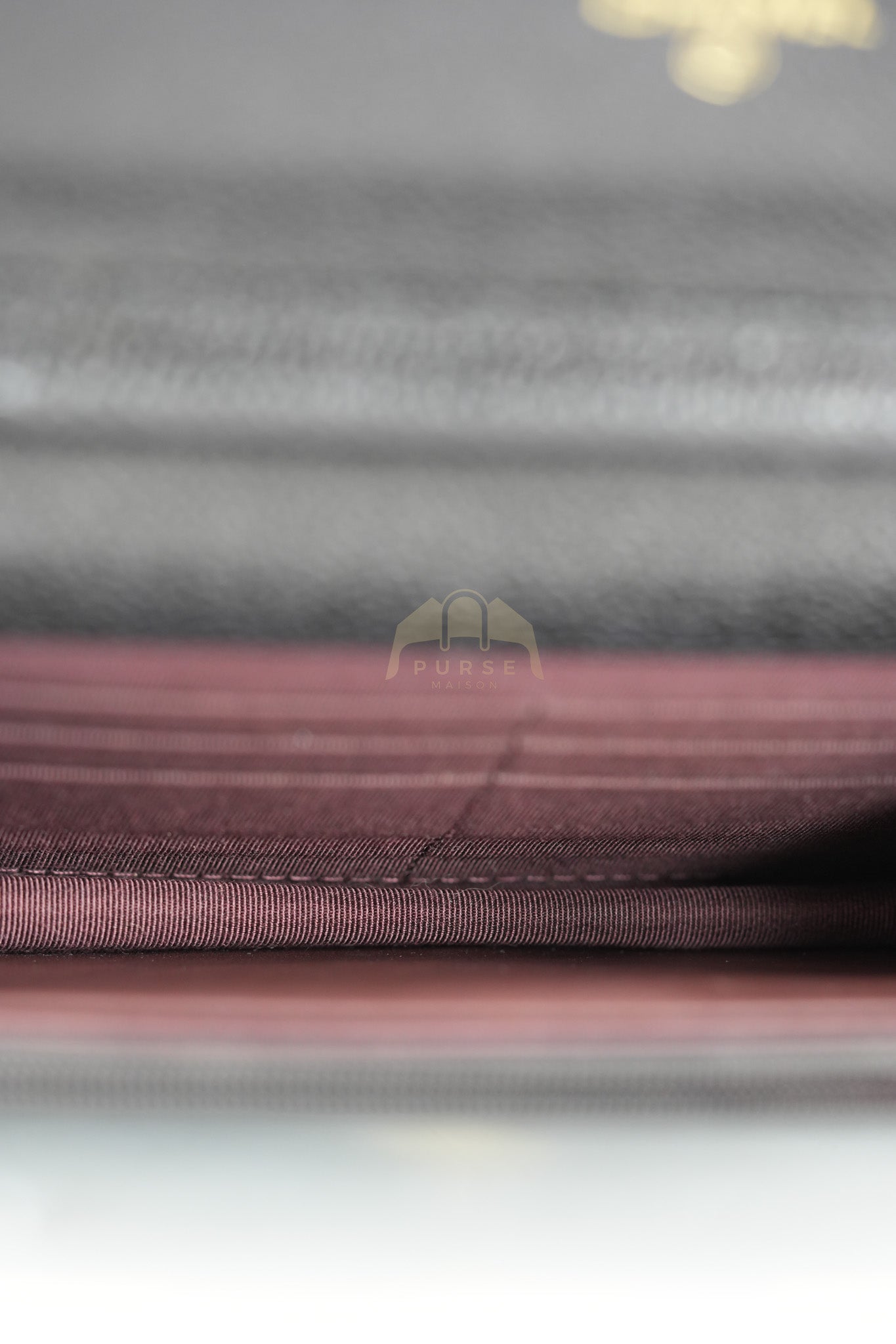 Wallet on Chain (WOC) in Black Caviar Leather & Gold Hardware Microchip | Purse Maison Luxury Bags Shop