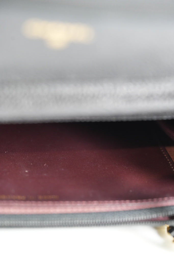 Wallet On Chain (WOC) in Black Quilted Caviar Leather and Gold Hardware Series 22 | Purse Maison Luxury Bags Shop