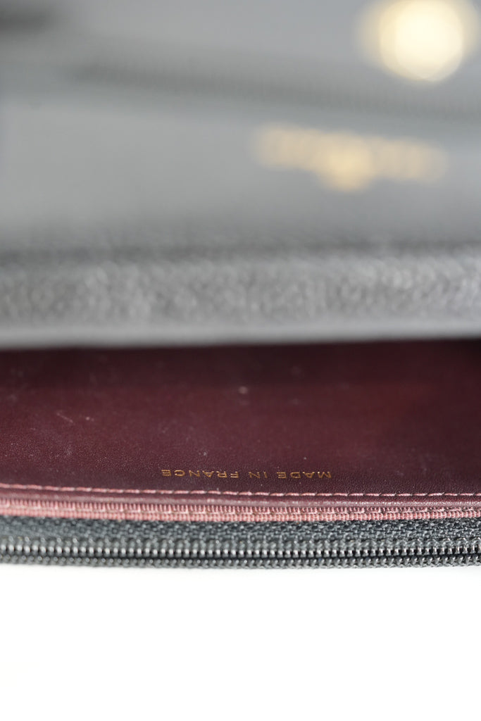 Wallet On Chain (WOC) in Black Quilted Caviar Leather and Gold Hardware Series 22 | Purse Maison Luxury Bags Shop