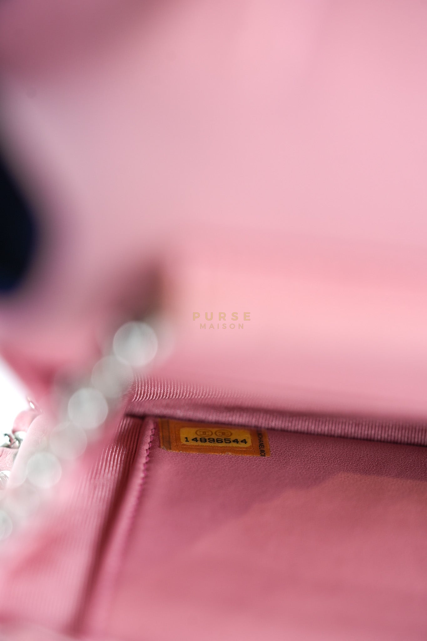 Wallet On Chain (WOC) in Pink Lambskin Leather and Silver Hardware Series 14 | Purse Maison Luxury Bags Shop