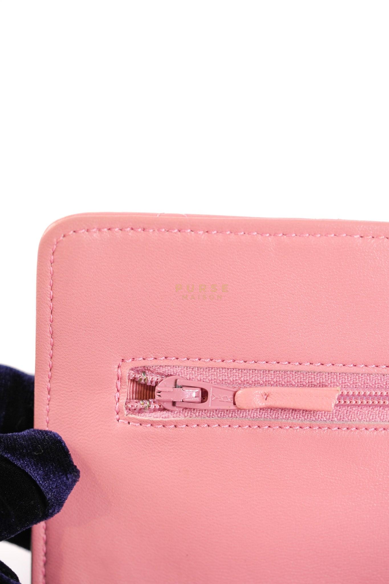 Wallet On Chain (WOC) in Pink Lambskin Leather and Silver Hardware Series 14 | Purse Maison Luxury Bags Shop
