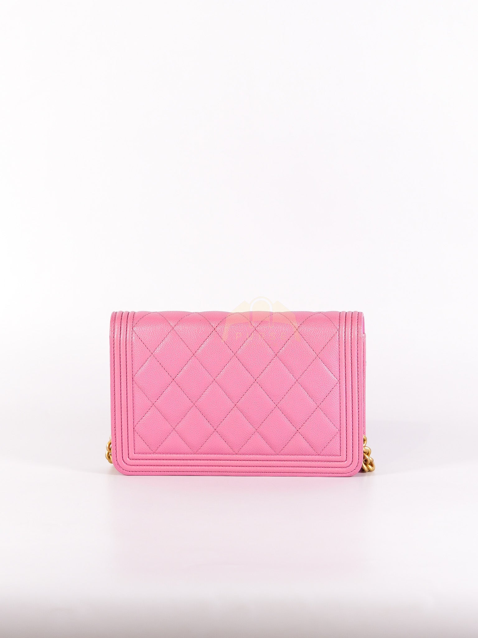 Wallet On Chain (WOC) in Pink Quilted Caviar Leather and Aged Gold Hardware Series 31 | Purse Maison Luxury Bags Shop