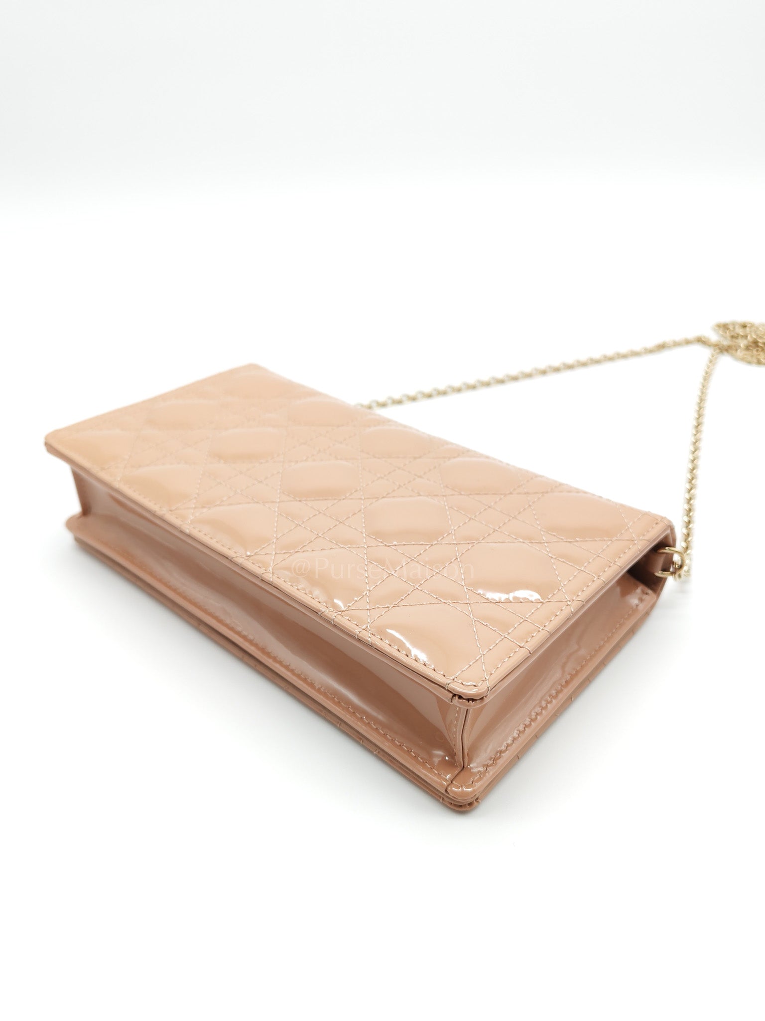 Wallet On Chain (WOC) Rose des Vents Cannage Patent Leather Chain Bag | Purse Maison Luxury Bags Shop