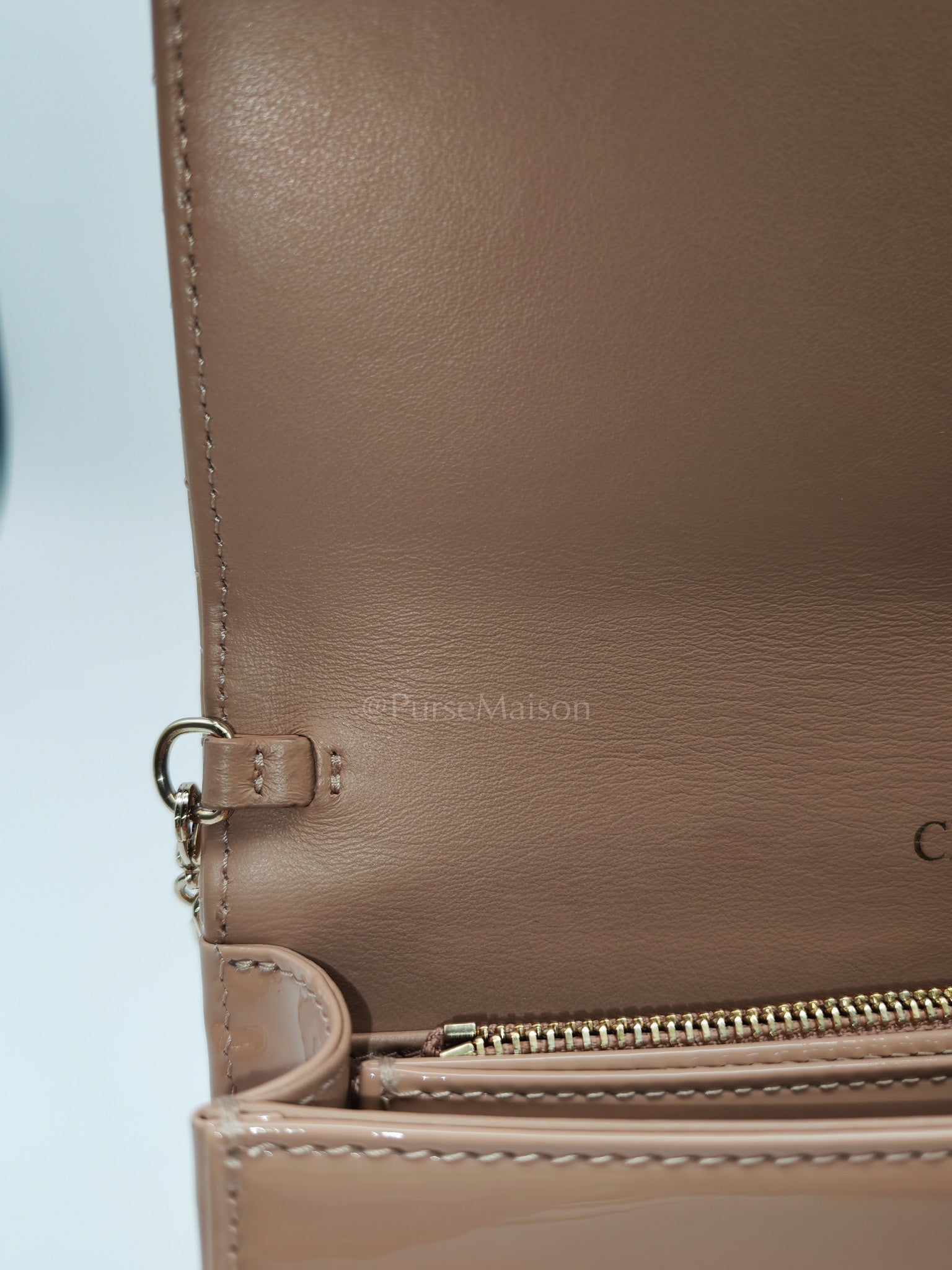 Wallet On Chain (WOC) Rose des Vents Cannage Patent Leather Chain Bag | Purse Maison Luxury Bags Shop