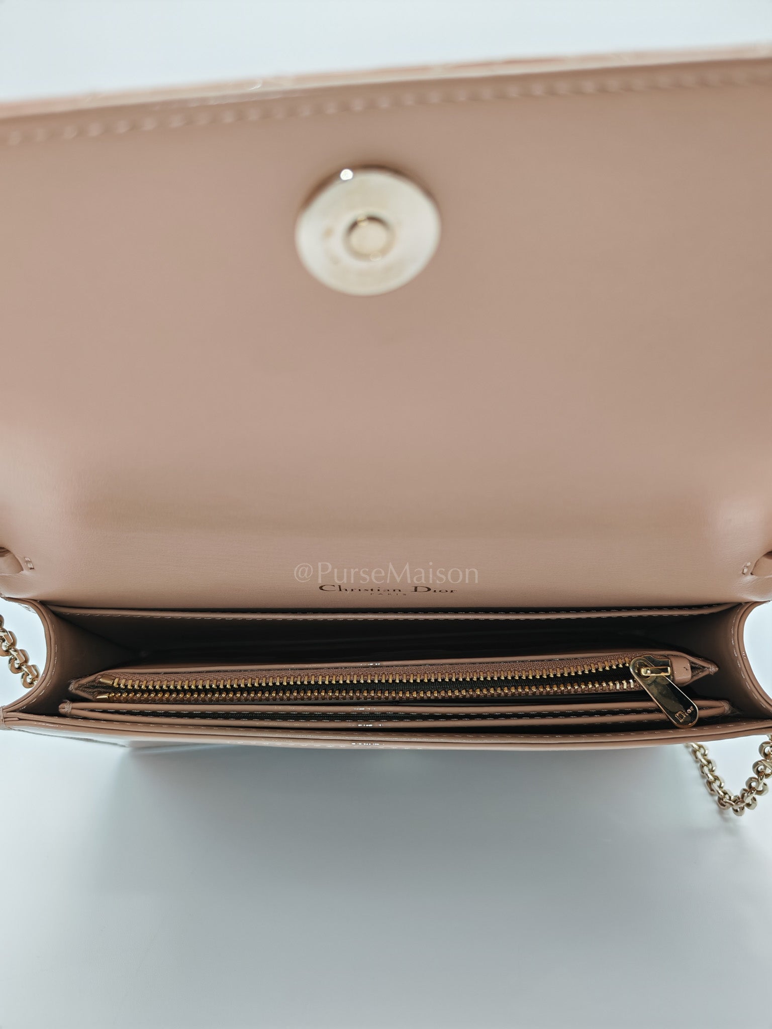 Wallet On Chain (WOC) Rose des Vents Cannage Patent Leather Chain Bag | Purse Maison Luxury Bags Shop