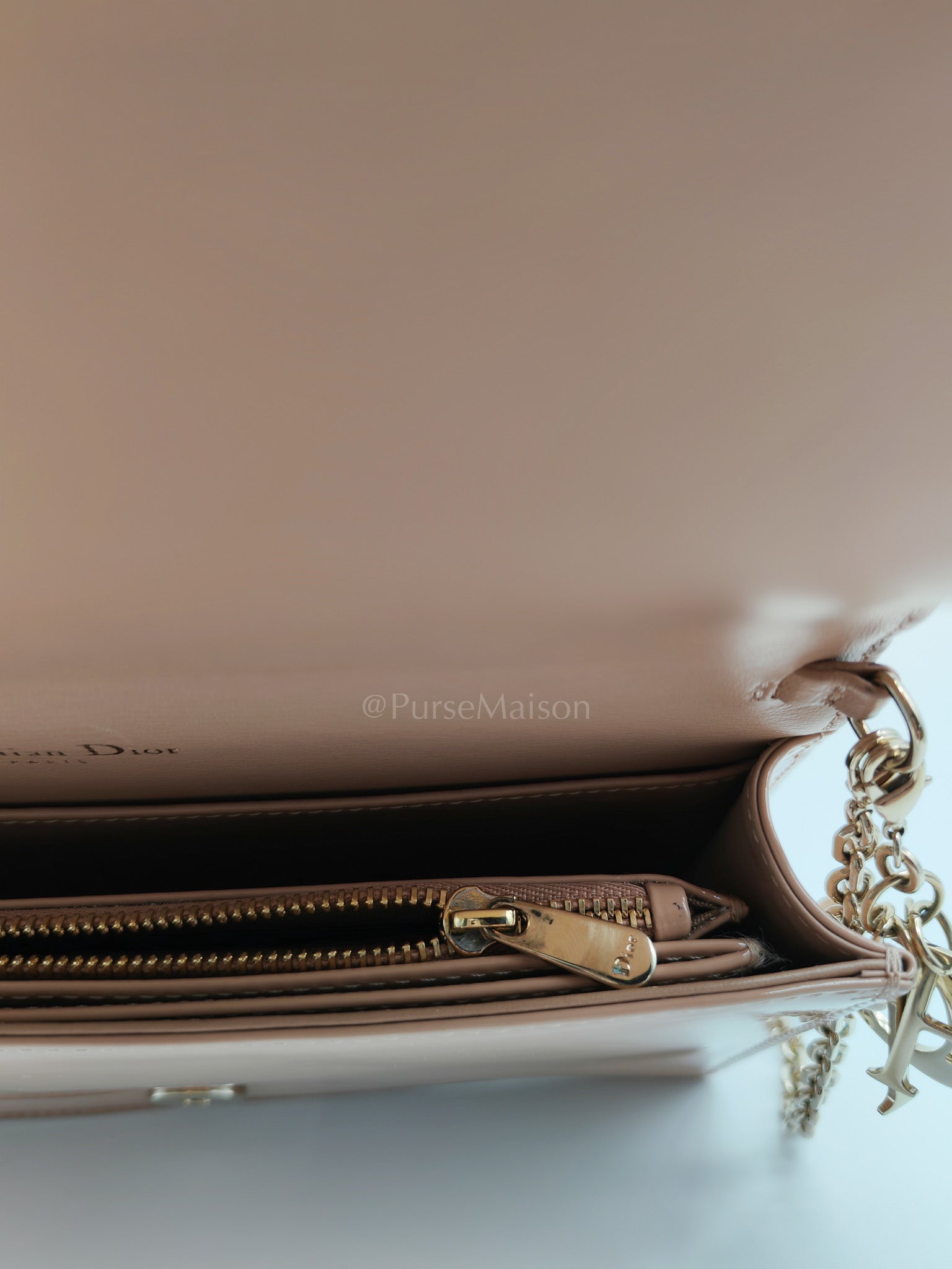 Wallet On Chain (WOC) Rose des Vents Cannage Patent Leather Chain Bag | Purse Maison Luxury Bags Shop