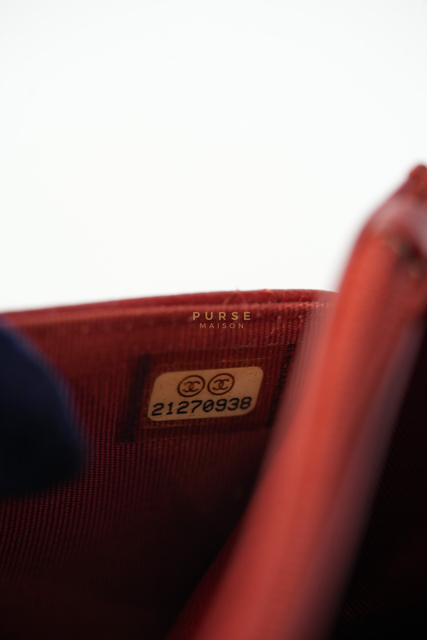 Wallet on Chain(WOC) in Red Caviar Leather Silver Hardware (Series 21) | Purse Maison Luxury Bags Shop