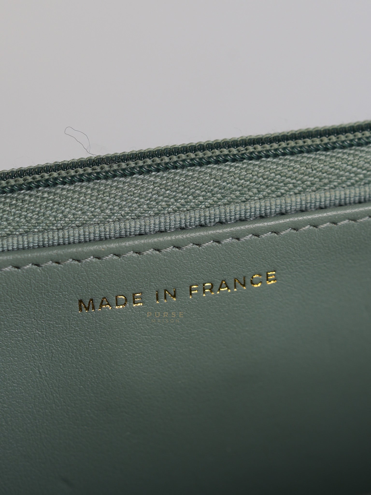 Wallet on Chain(WOC) Light Green Caviar Leather Light Gold Hardware(Microchip) | Purse Maison Luxury Bags Shop