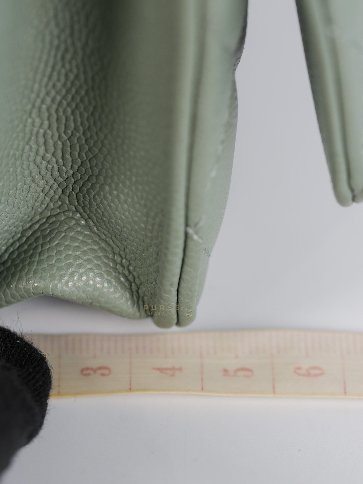 Wallet on Chain(WOC) Light Green Caviar Leather Light Gold Hardware(Microchip) | Purse Maison Luxury Bags Shop