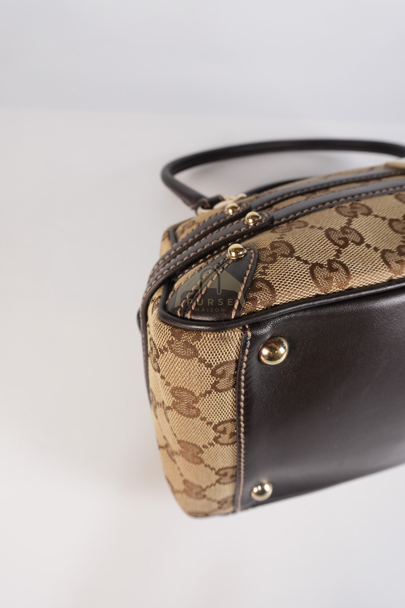 Wave Boston Medium in Beige/Ebony GG Canvas | Purse Maison Luxury Bags Shop