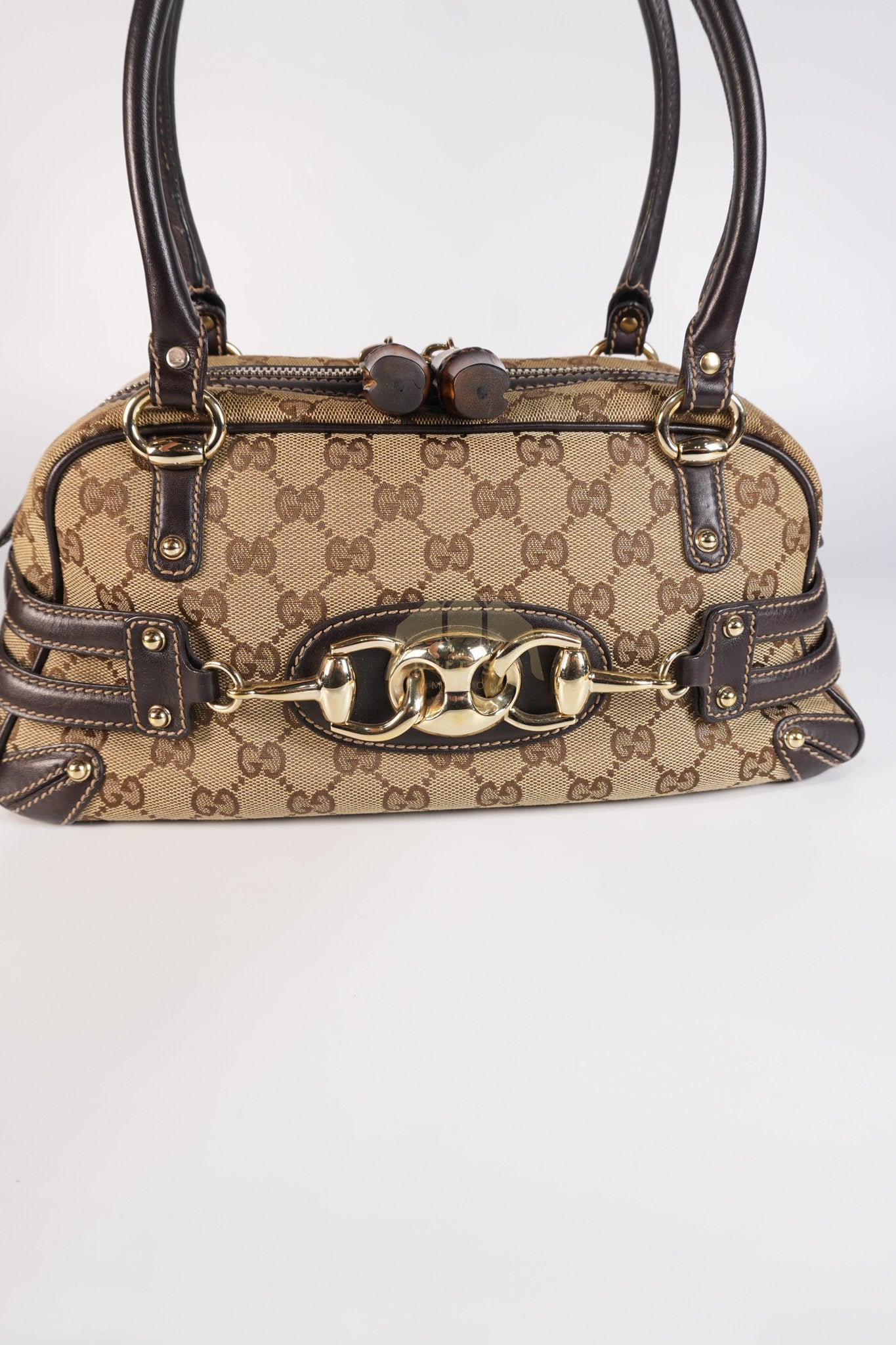 Wave Boston Medium in Beige/Ebony GG Canvas | Purse Maison Luxury Bags Shop