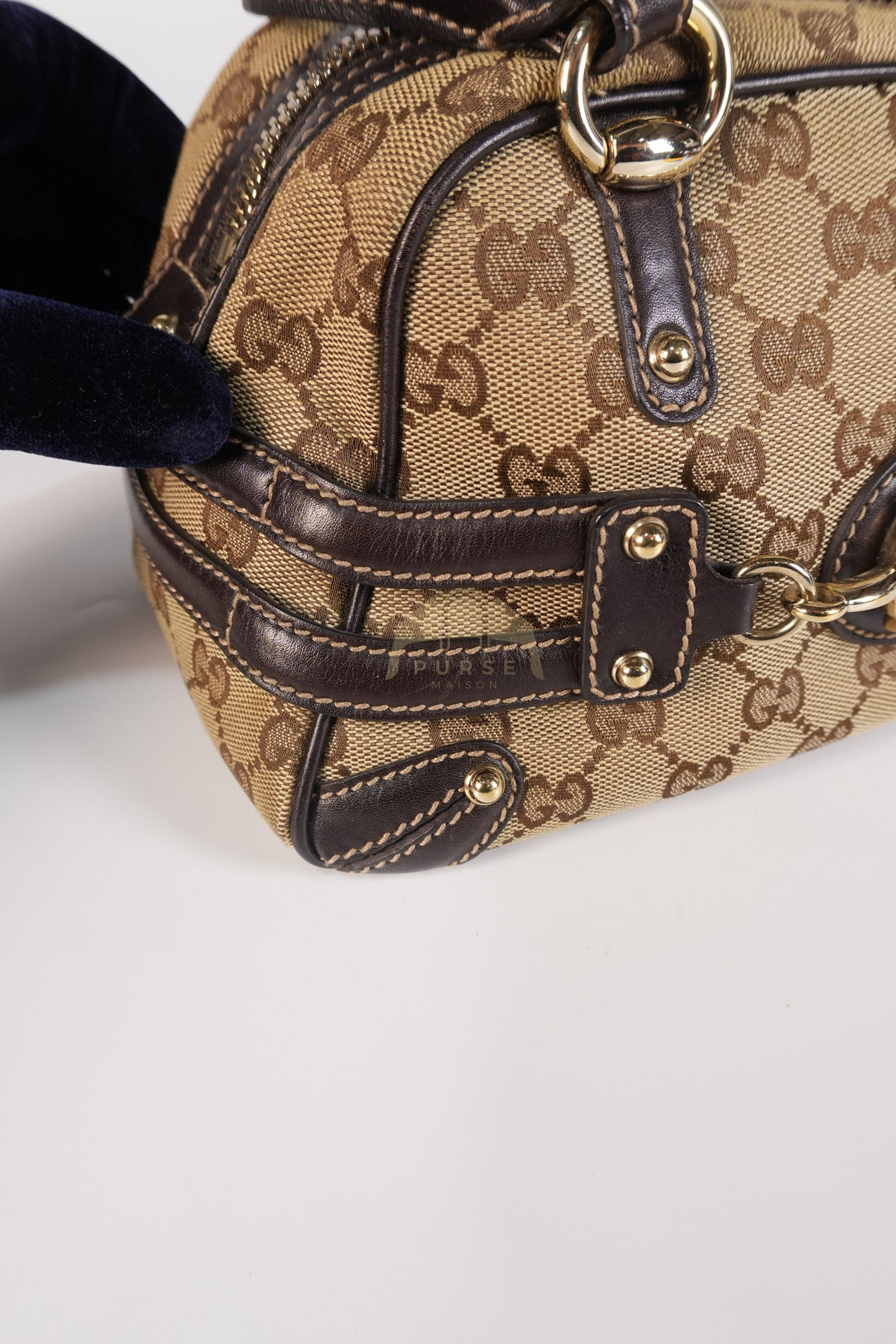 Wave Boston Medium in Beige/Ebony GG Canvas | Purse Maison Luxury Bags Shop