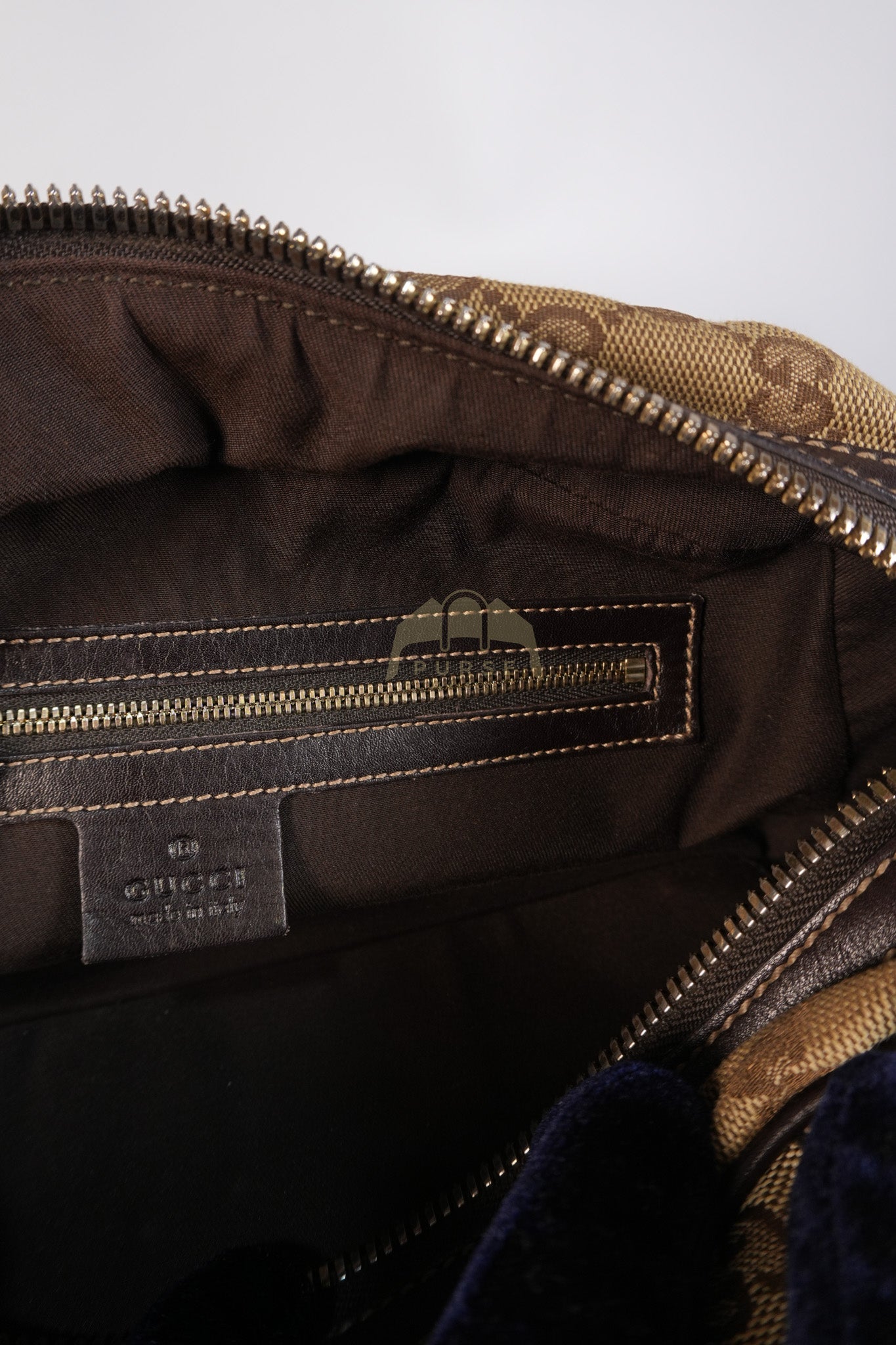 Wave Boston Medium in Beige/Ebony GG Canvas | Purse Maison Luxury Bags Shop