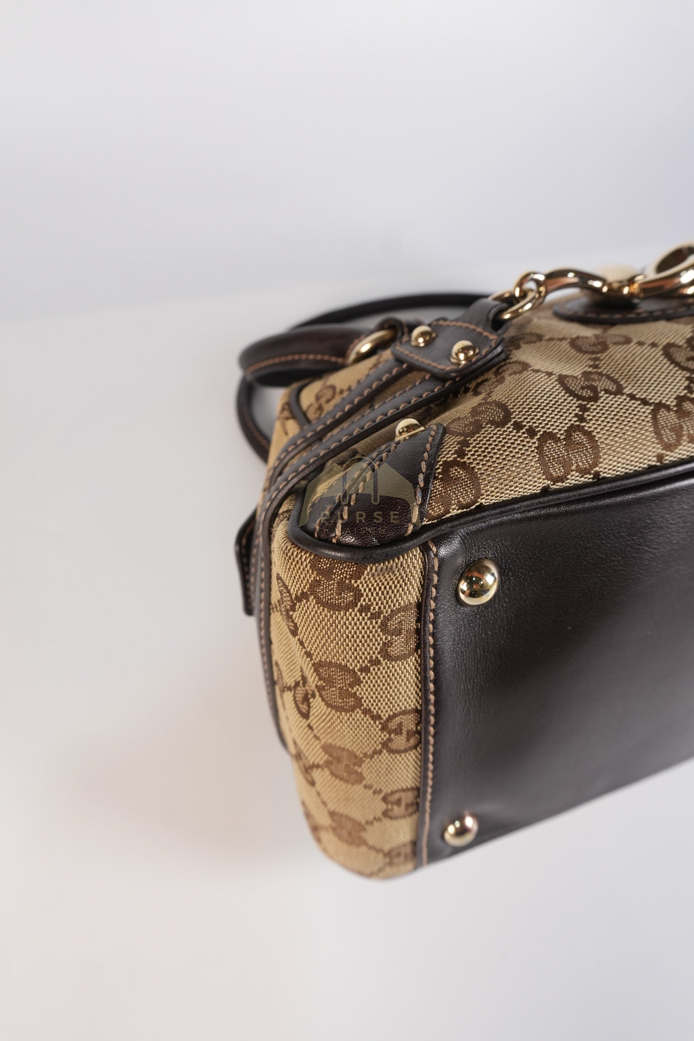 Wave Boston Medium in Beige/Ebony GG Canvas | Purse Maison Luxury Bags Shop