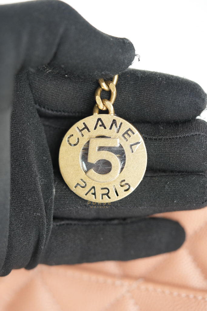 Wavy Small Hobo Caramel Caviar Leather in Aged Gold Hardware (Microchip) | Purse Maison Luxury Bags Shop