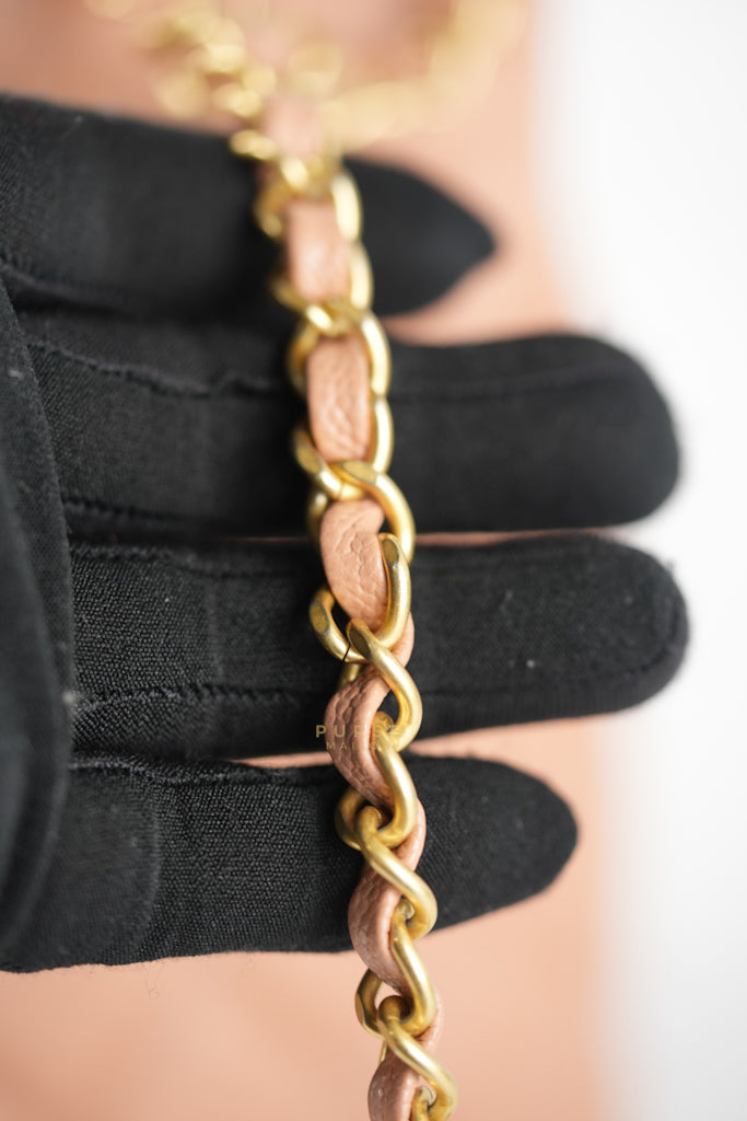 Wavy Small Hobo Caramel Caviar Leather in Aged Gold Hardware (Microchip) | Purse Maison Luxury Bags Shop