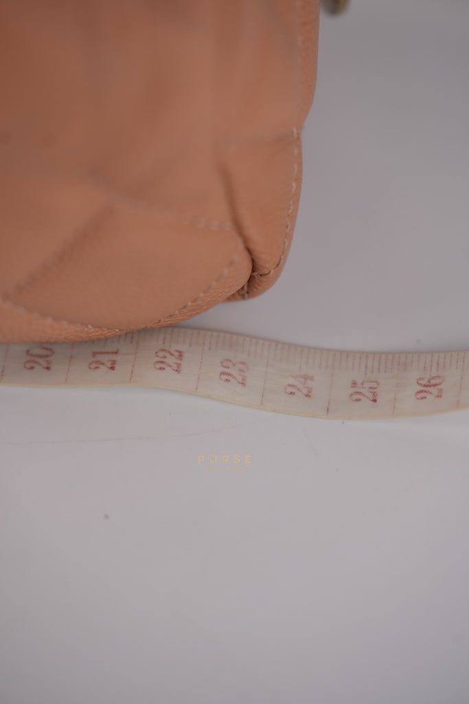 Wavy Small Hobo Caramel Caviar Leather in Aged Gold Hardware (Microchip) | Purse Maison Luxury Bags Shop