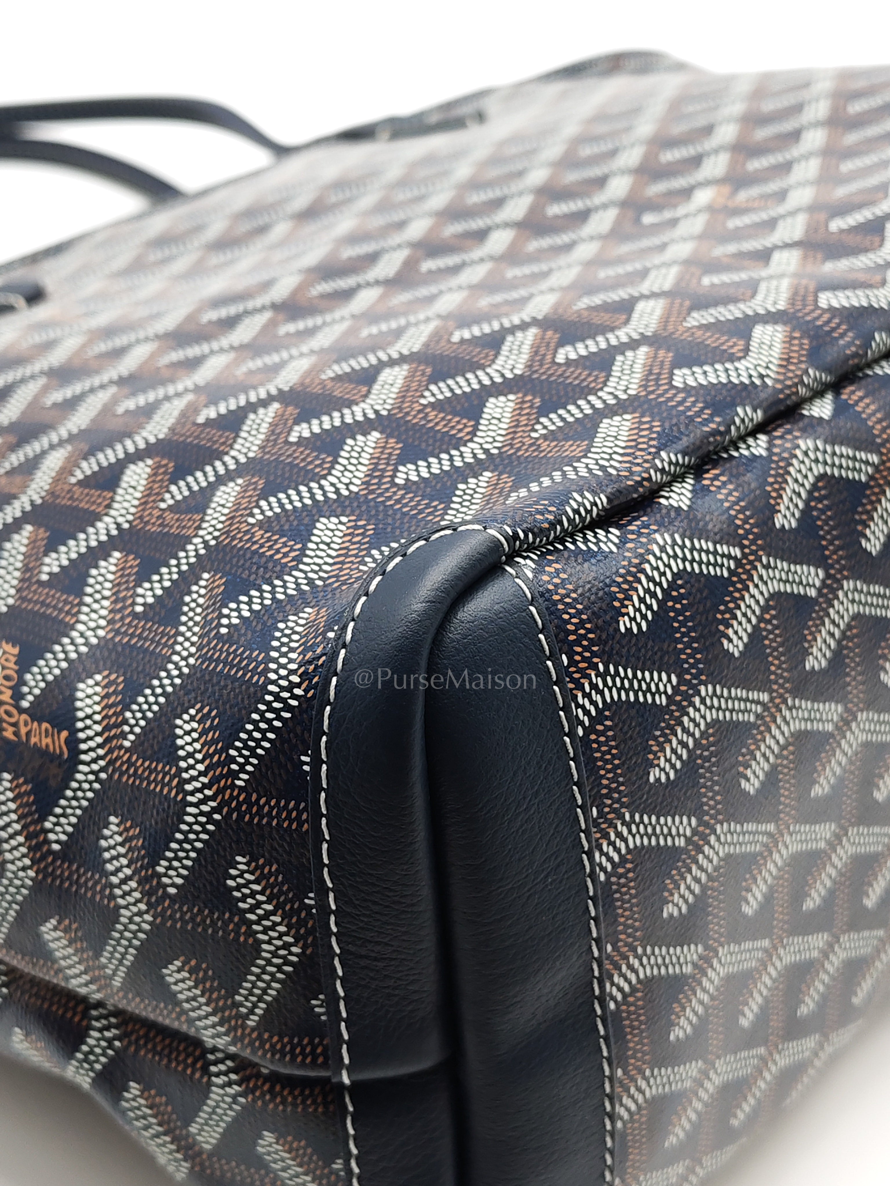 Artois PM in Navy Blue Goyardine Canvas Tote Bag
