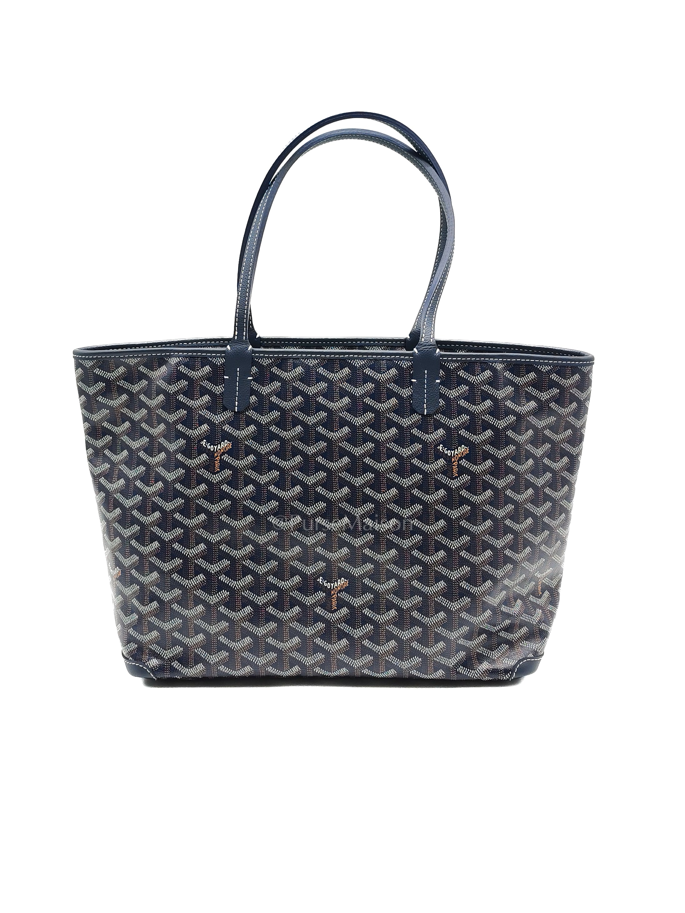 Artois PM in Navy Blue Goyardine Canvas Tote Bag