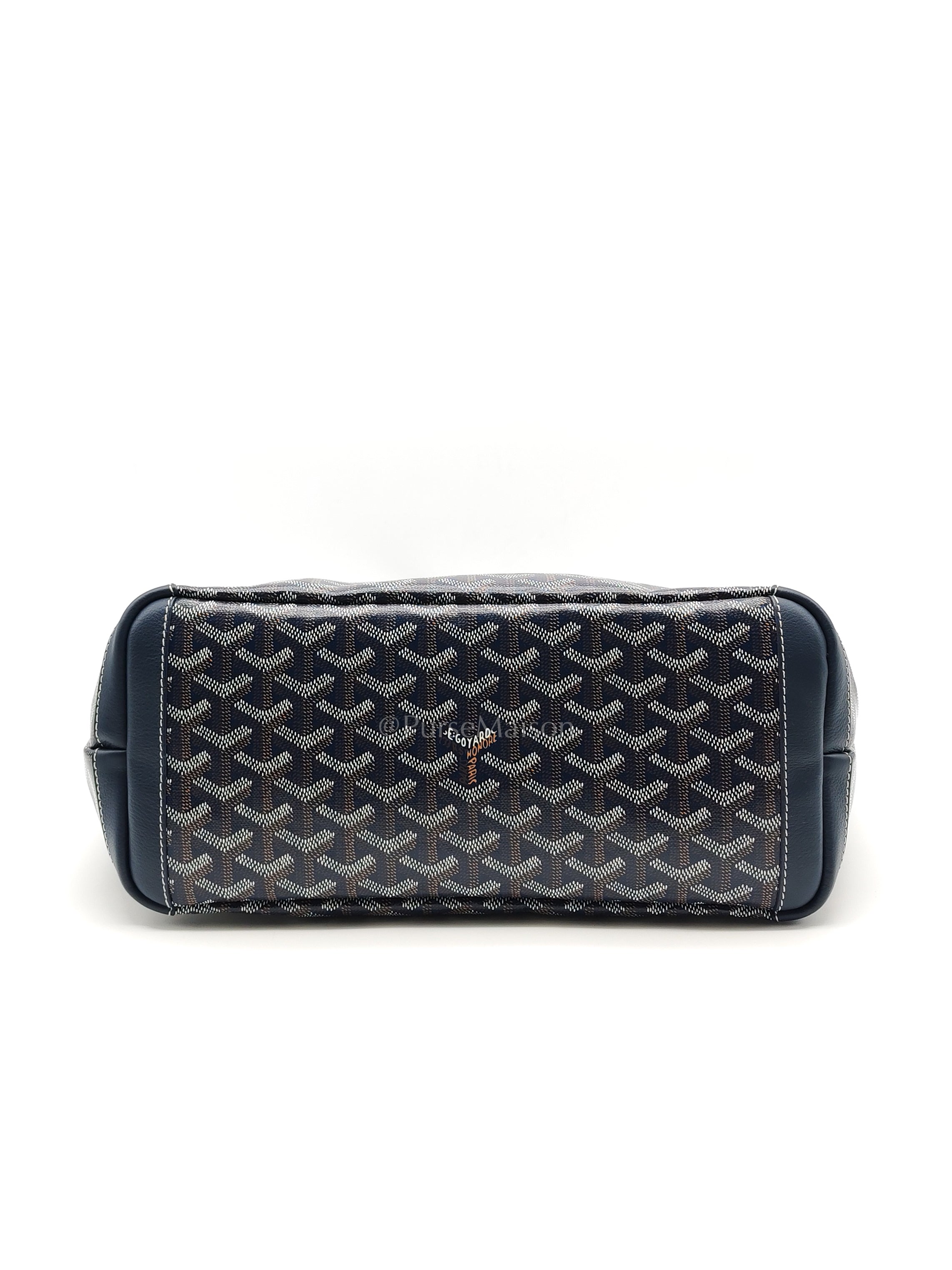 Artois PM in Navy Blue Goyardine Canvas Tote Bag