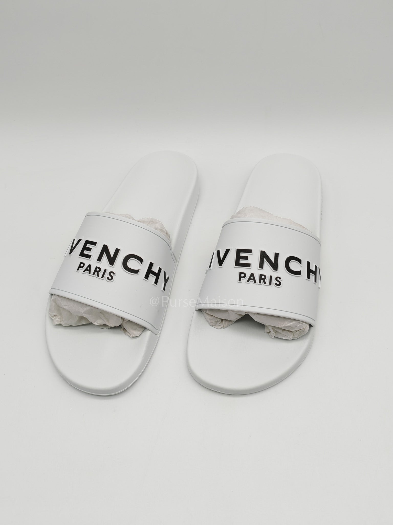 White Rubber Pool Slides Size 42 EU (27.5 cm) | Purse Maison Luxury Bags Shop